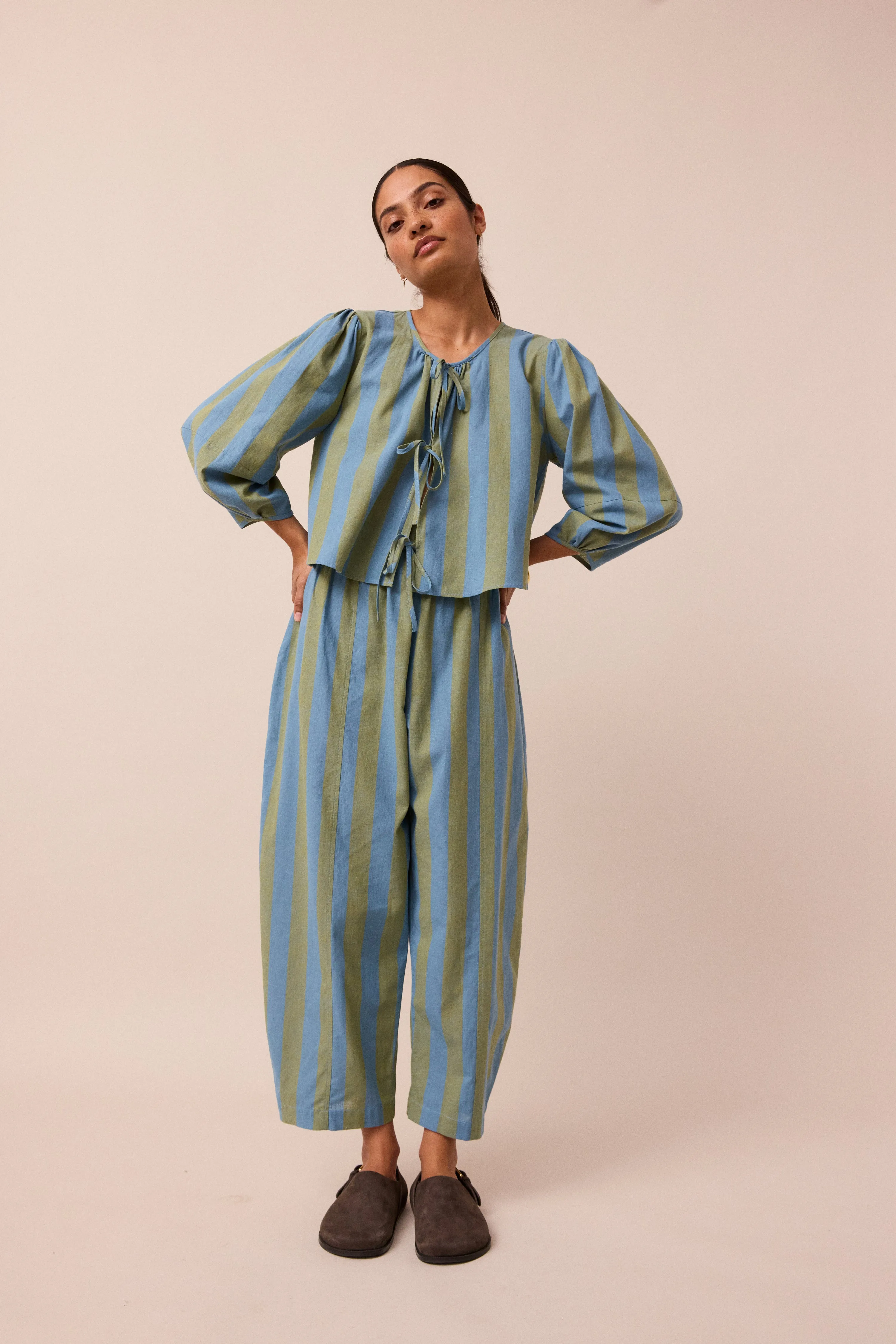 Fleur Willow Stripe Cotton Linen Top sold by Beyond Nine product image thumbnail 4