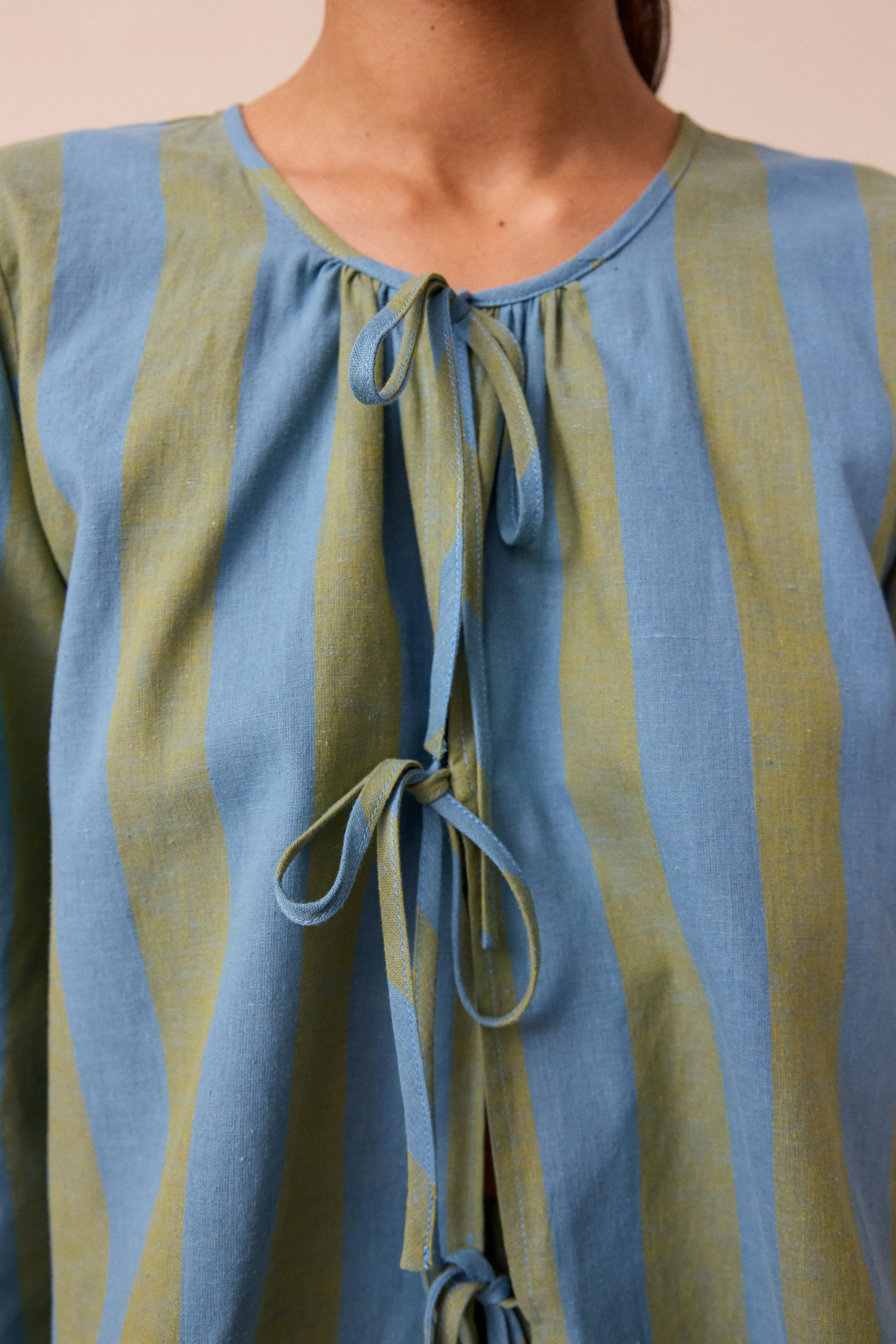 Fleur Willow Stripe Cotton Linen Top sold by Beyond Nine product image thumbnail 2
