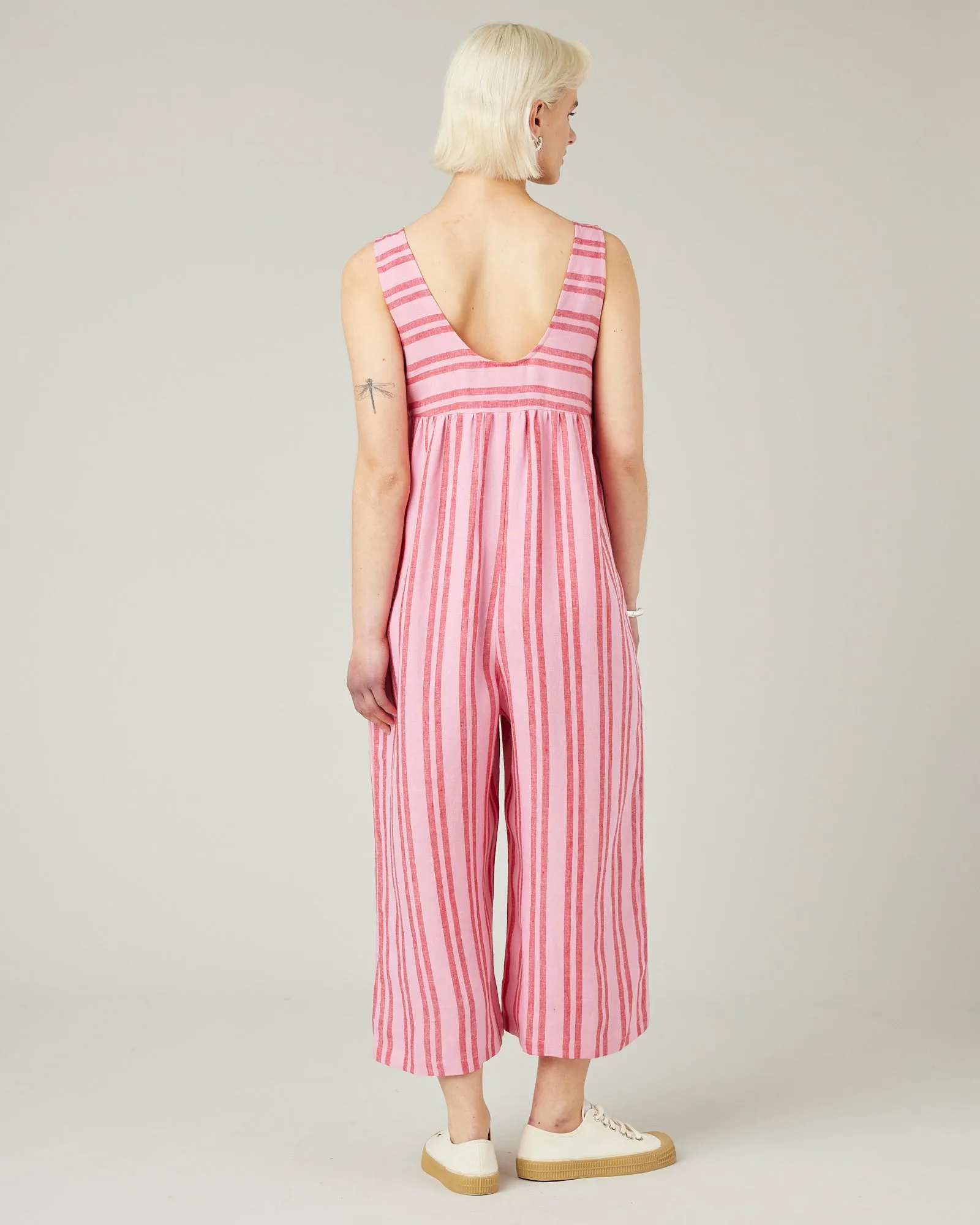 Savannah Blossom Stripe Linen Jumpsuit sold by Beyond Nine product image thumbnail 4