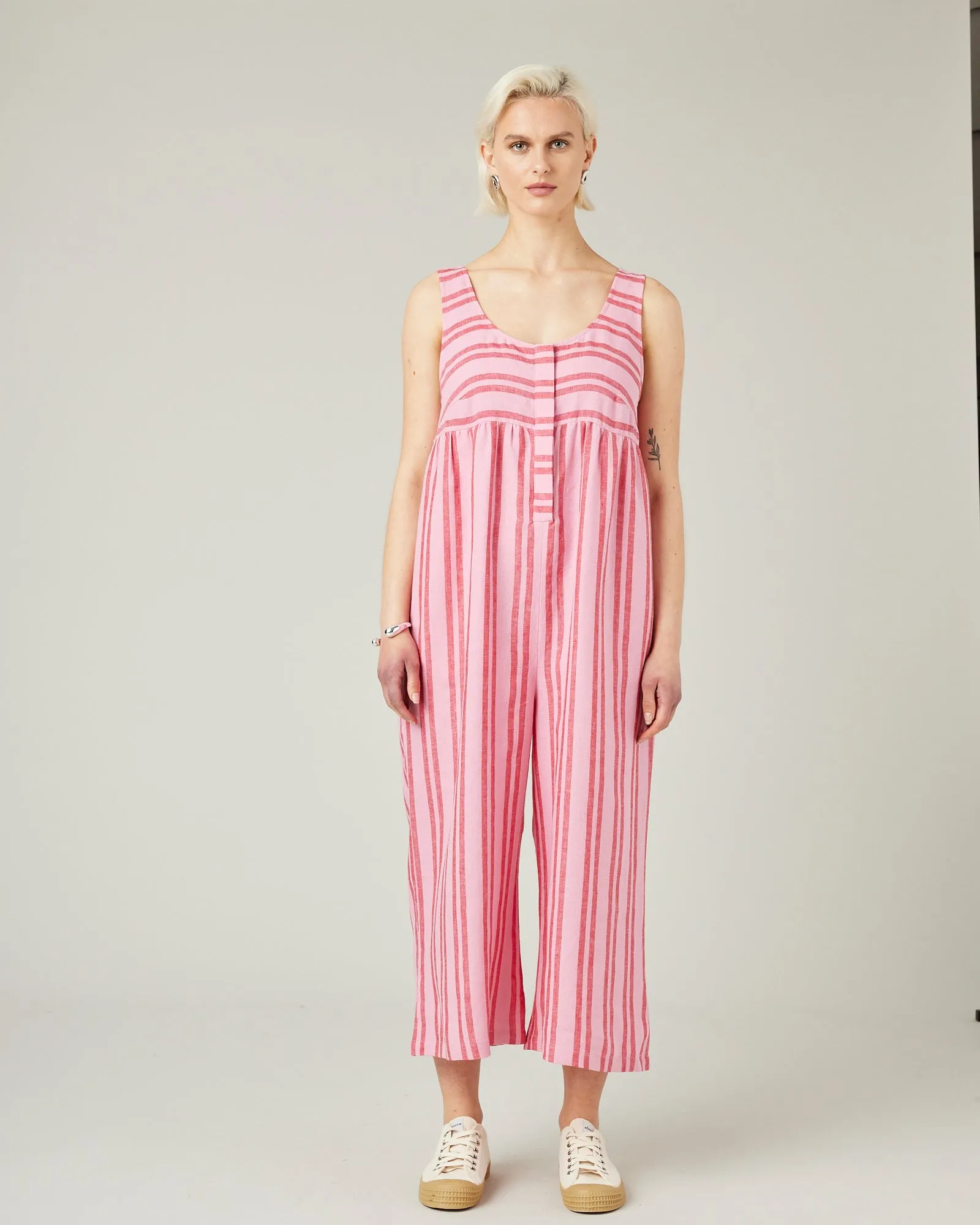 Savannah Blossom Stripe Linen Jumpsuit sold by Beyond Nine product image thumbnail 5