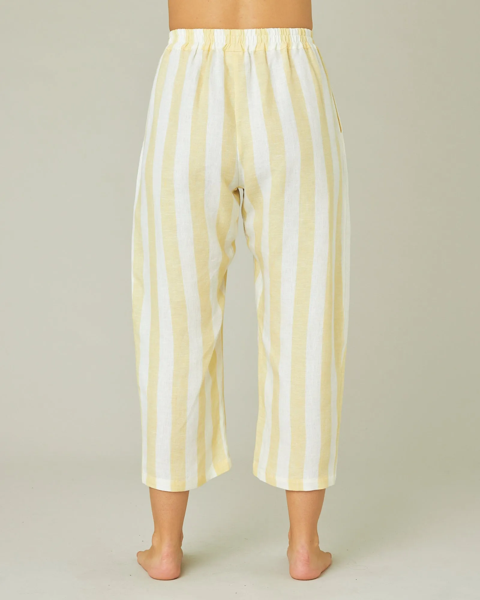 Wear Anywhere Lemon Stripe Linen Trousers sold by Beyond Nine product image thumbnail 3