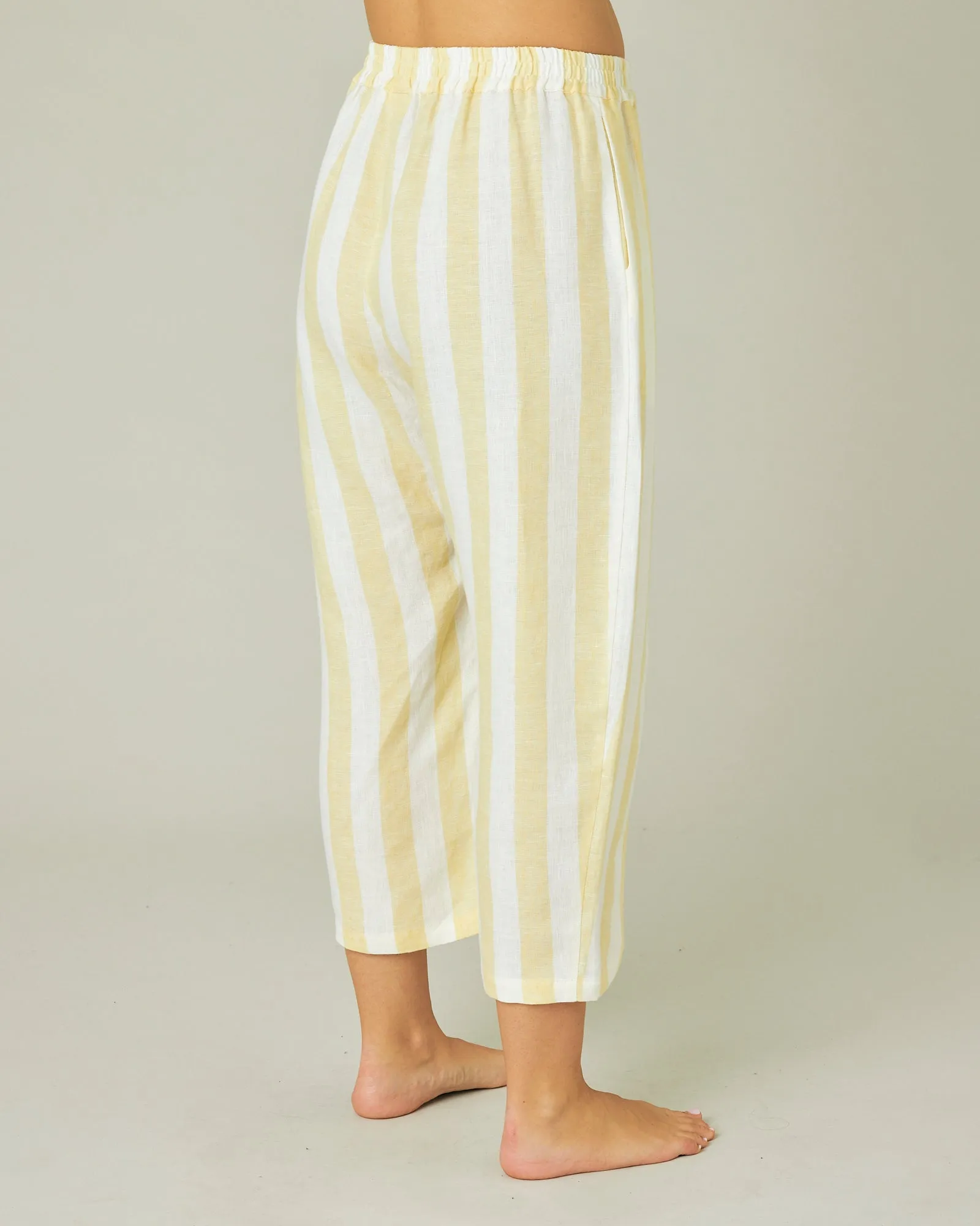 Wear Anywhere Lemon Stripe Linen Trousers sold by Beyond Nine product image thumbnail 4