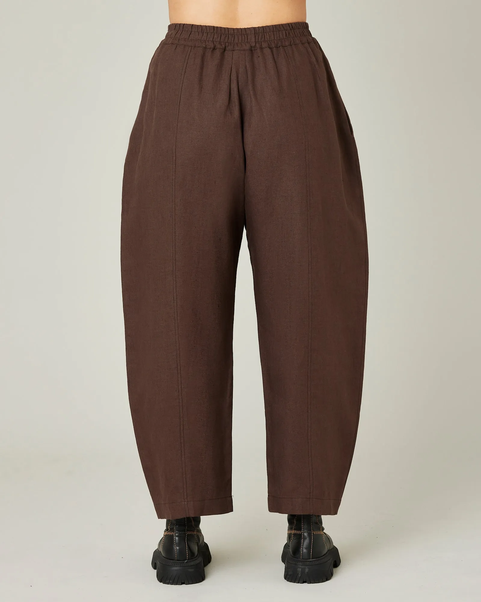 Longer Length Mabel Chocolate Linen Trousers sold by Beyond Nine product image thumbnail 3