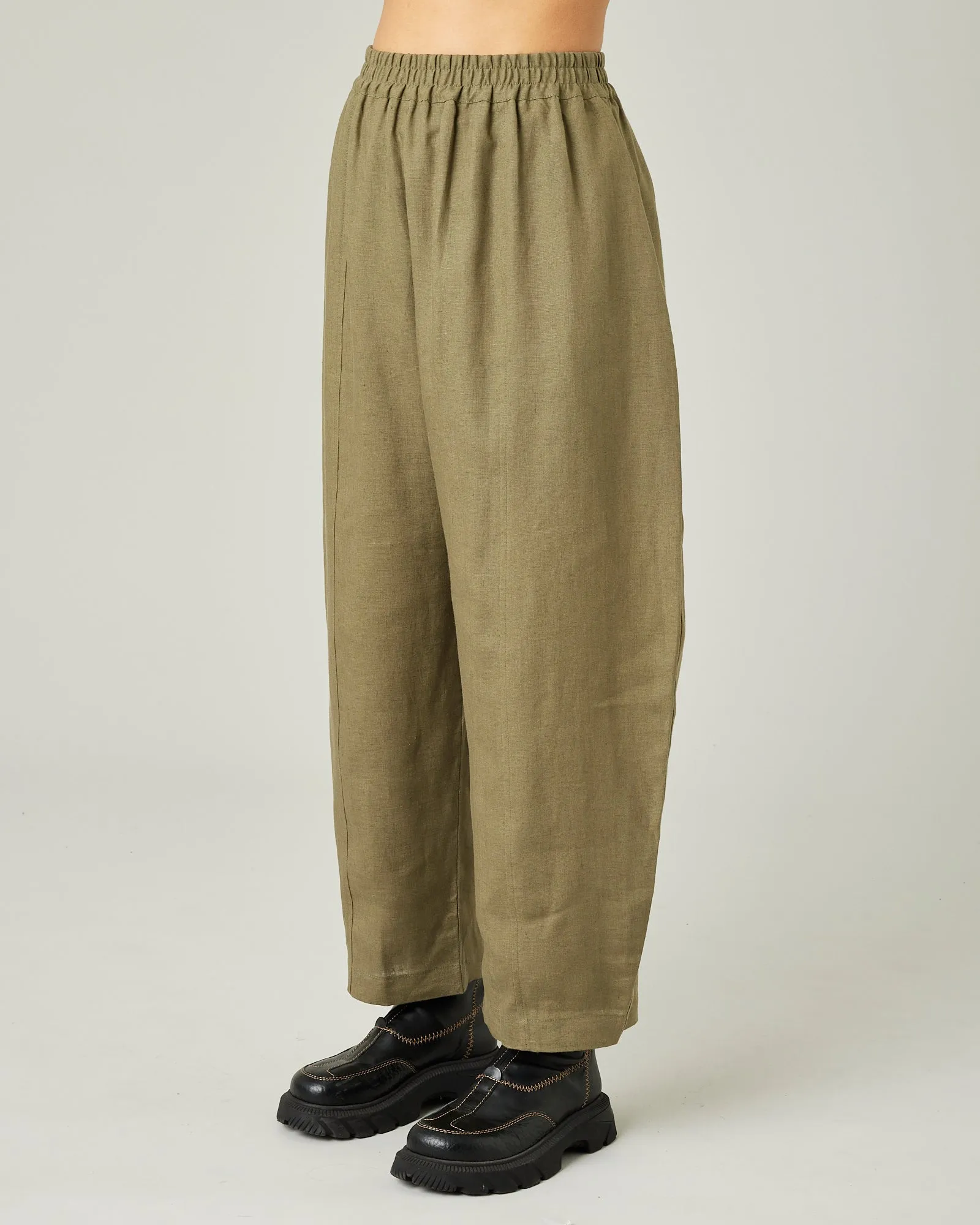 Longer Length Mabel Khaki Linen Trousers sold by Beyond Nine product image thumbnail 2