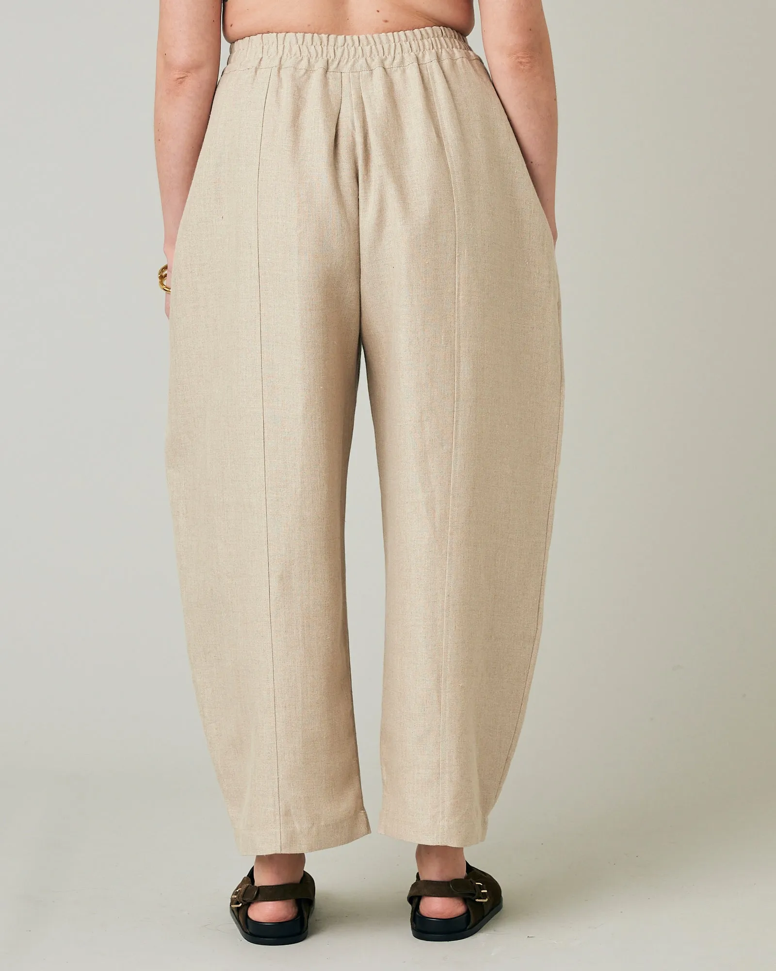 Longer Length Mabel Oat Linen Trousers sold by Beyond Nine product image thumbnail 3