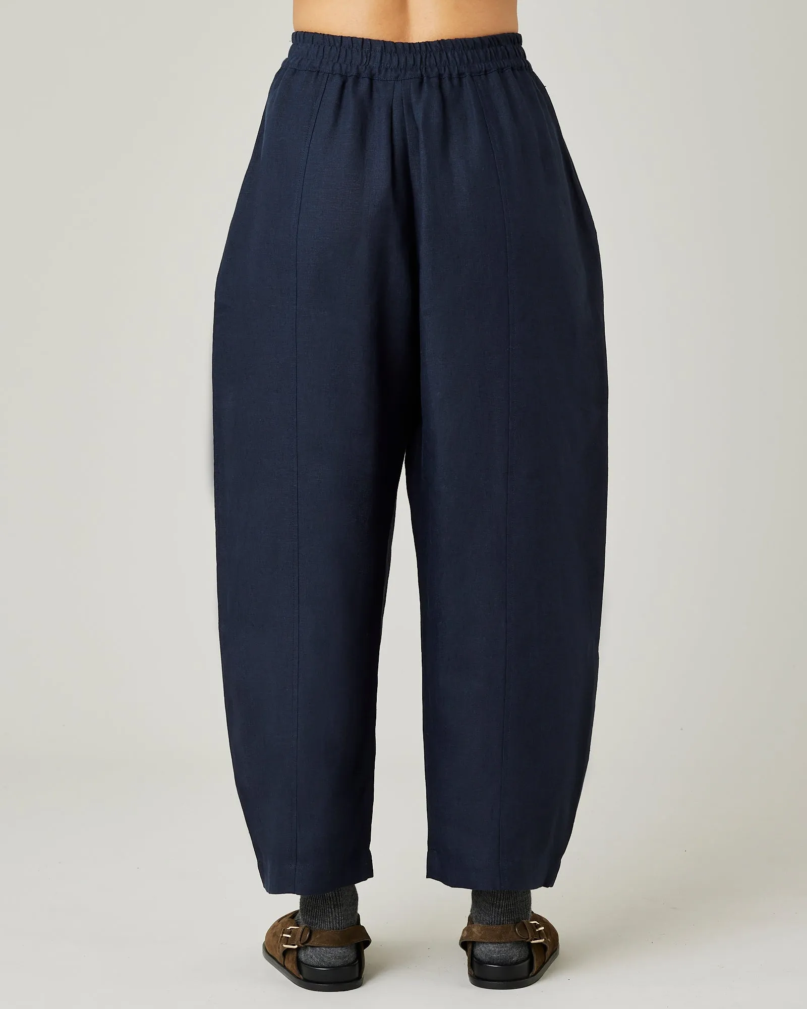 Longer Length Mabel Navy Linen Trousers sold by Beyond Nine product image thumbnail 3