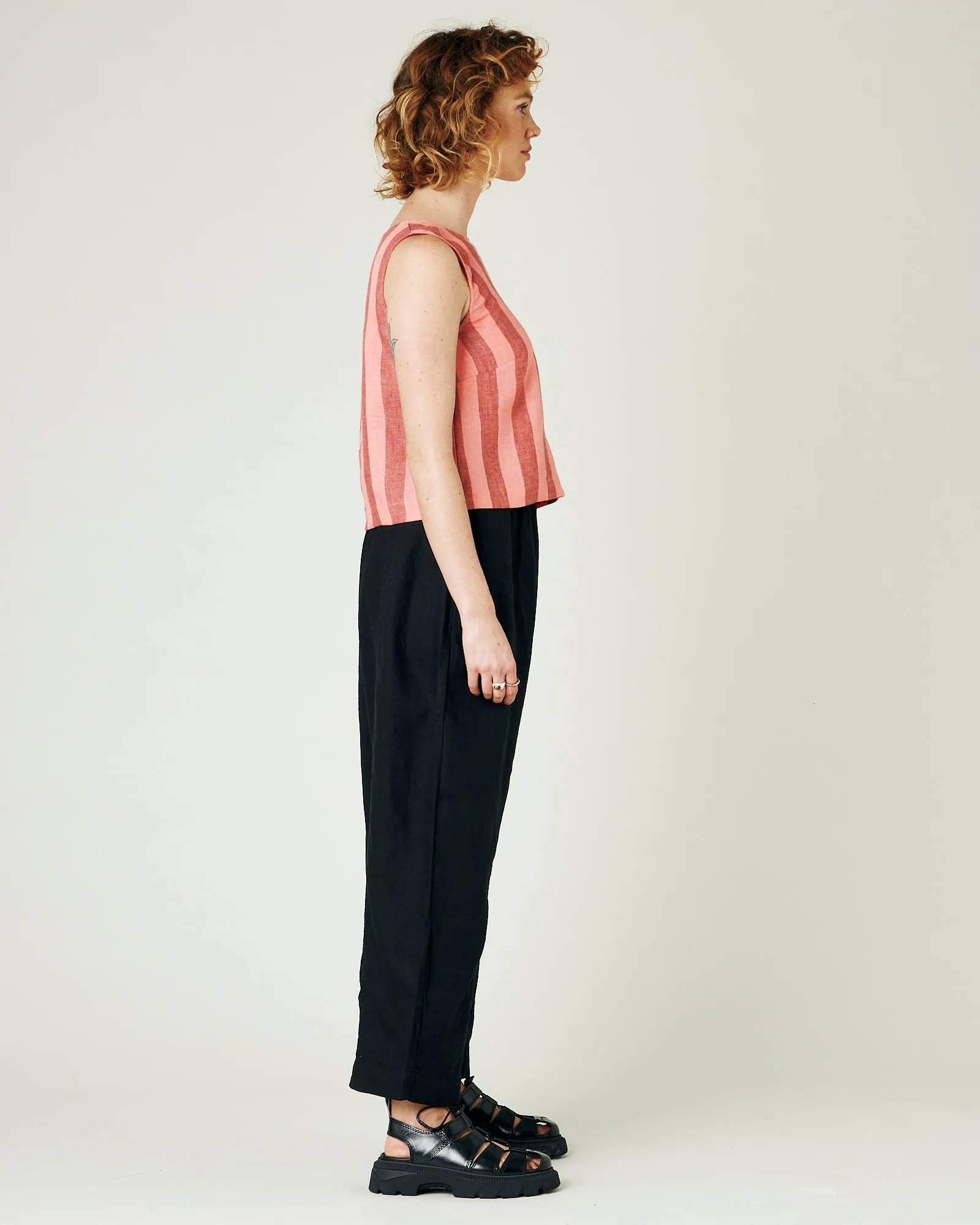 Longer Length Mabel Black Linen Trousers sold by Beyond Nine product image thumbnail 4