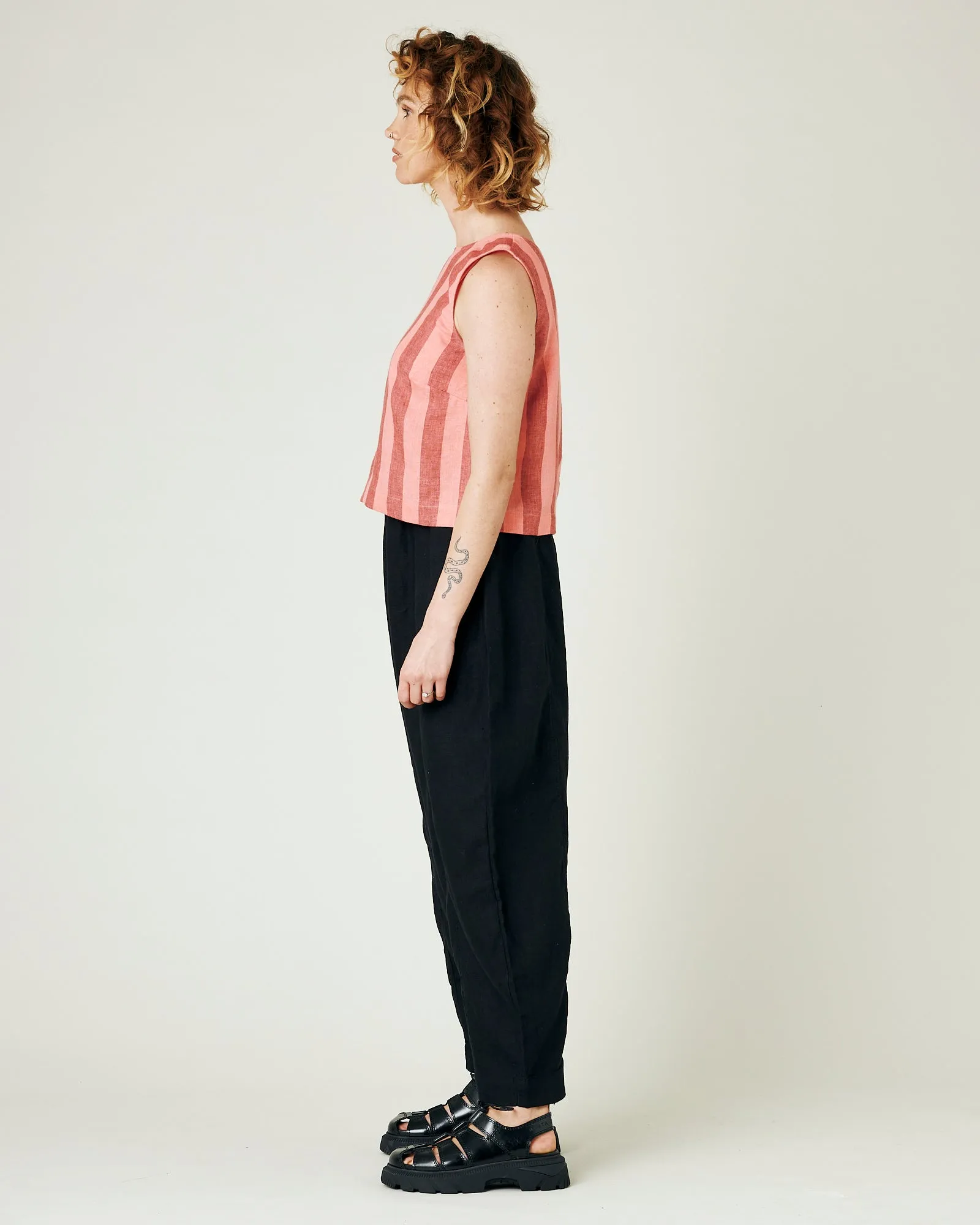 Longer Length Mabel Black Linen Trousers sold by Beyond Nine product image thumbnail 3