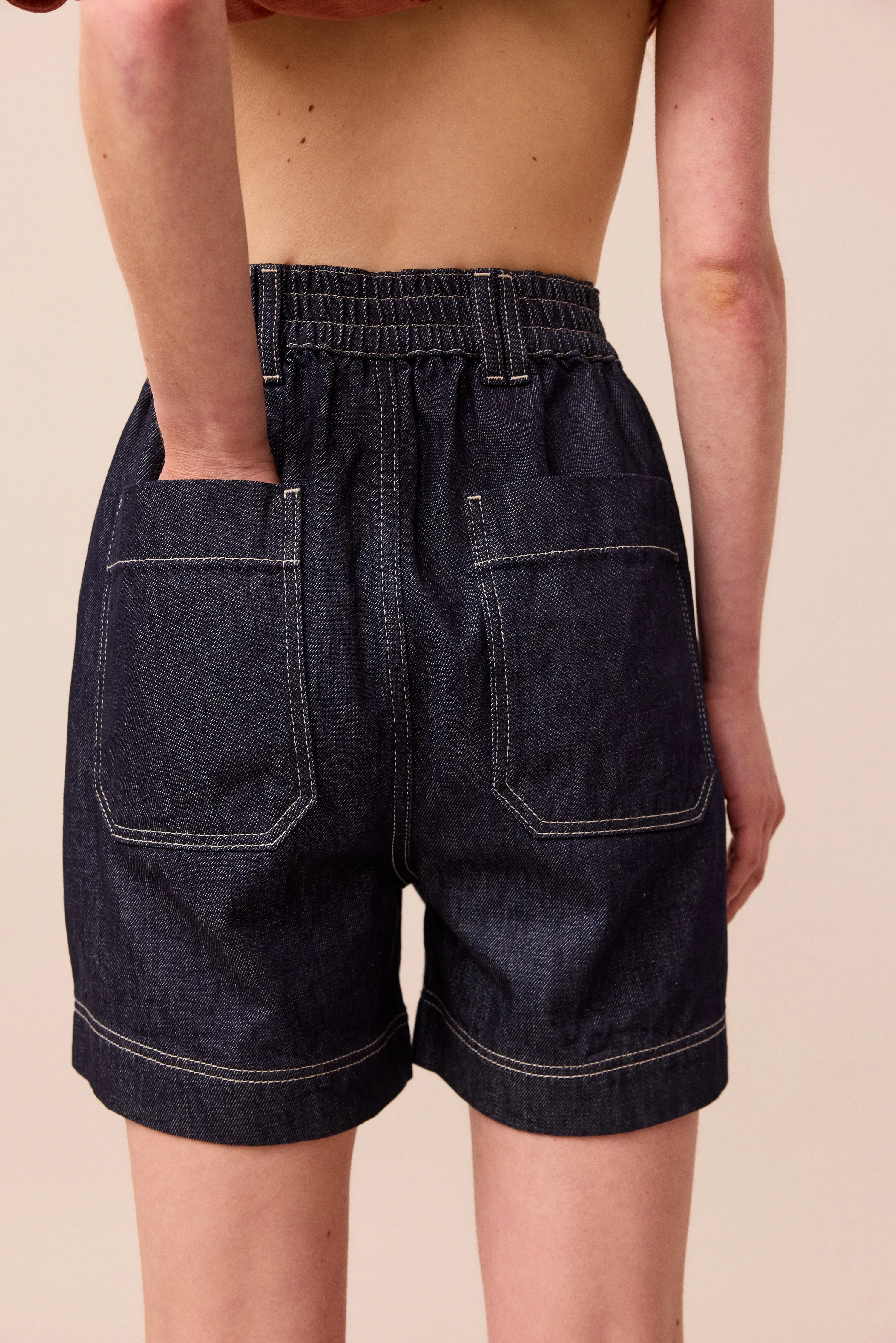 Eli Indigo Rinse Wash Denim Shorts sold by Beyond Nine product image thumbnail 4