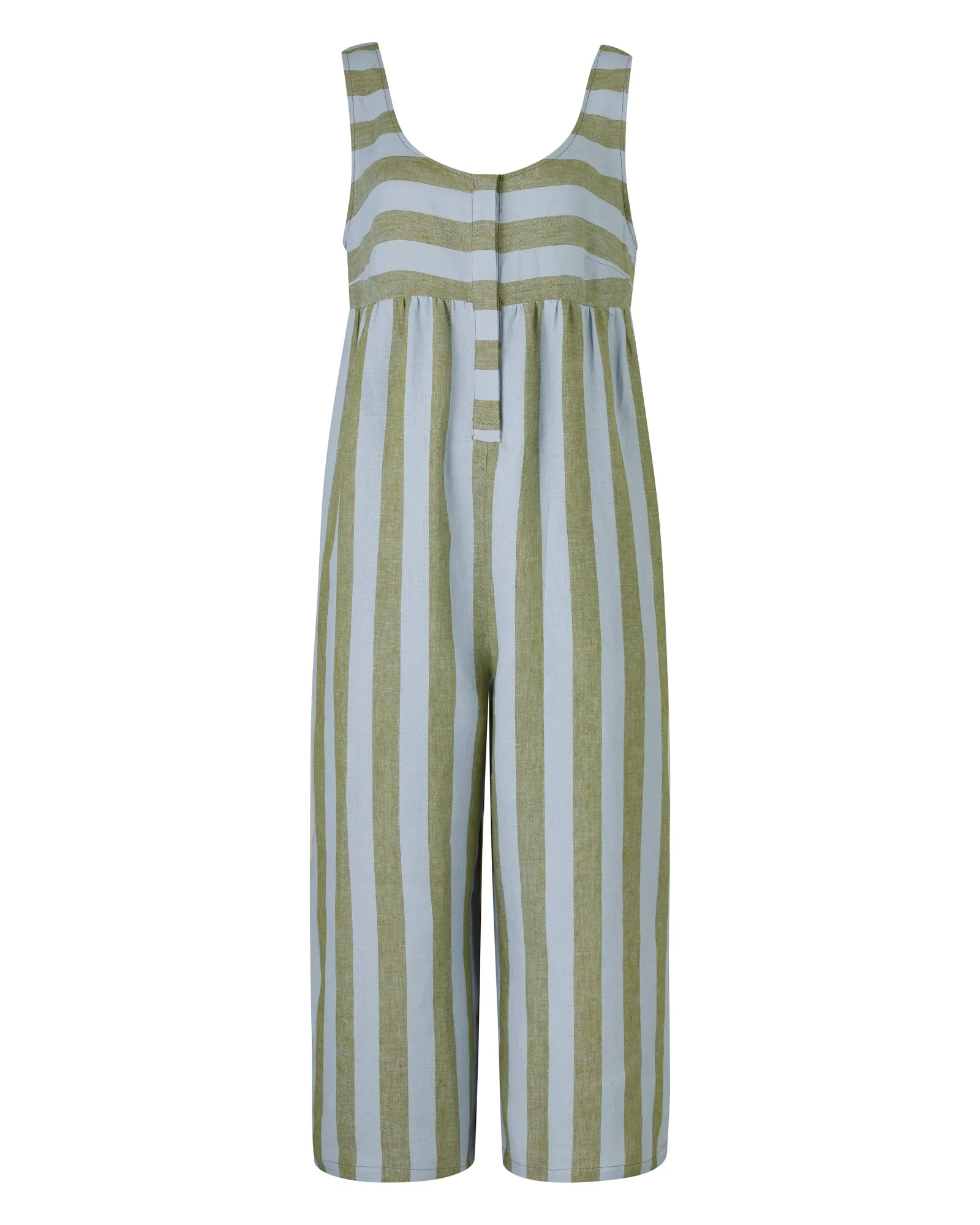 Savannah Meadow Stripe Linen Jumpsuit sold by Beyond Nine