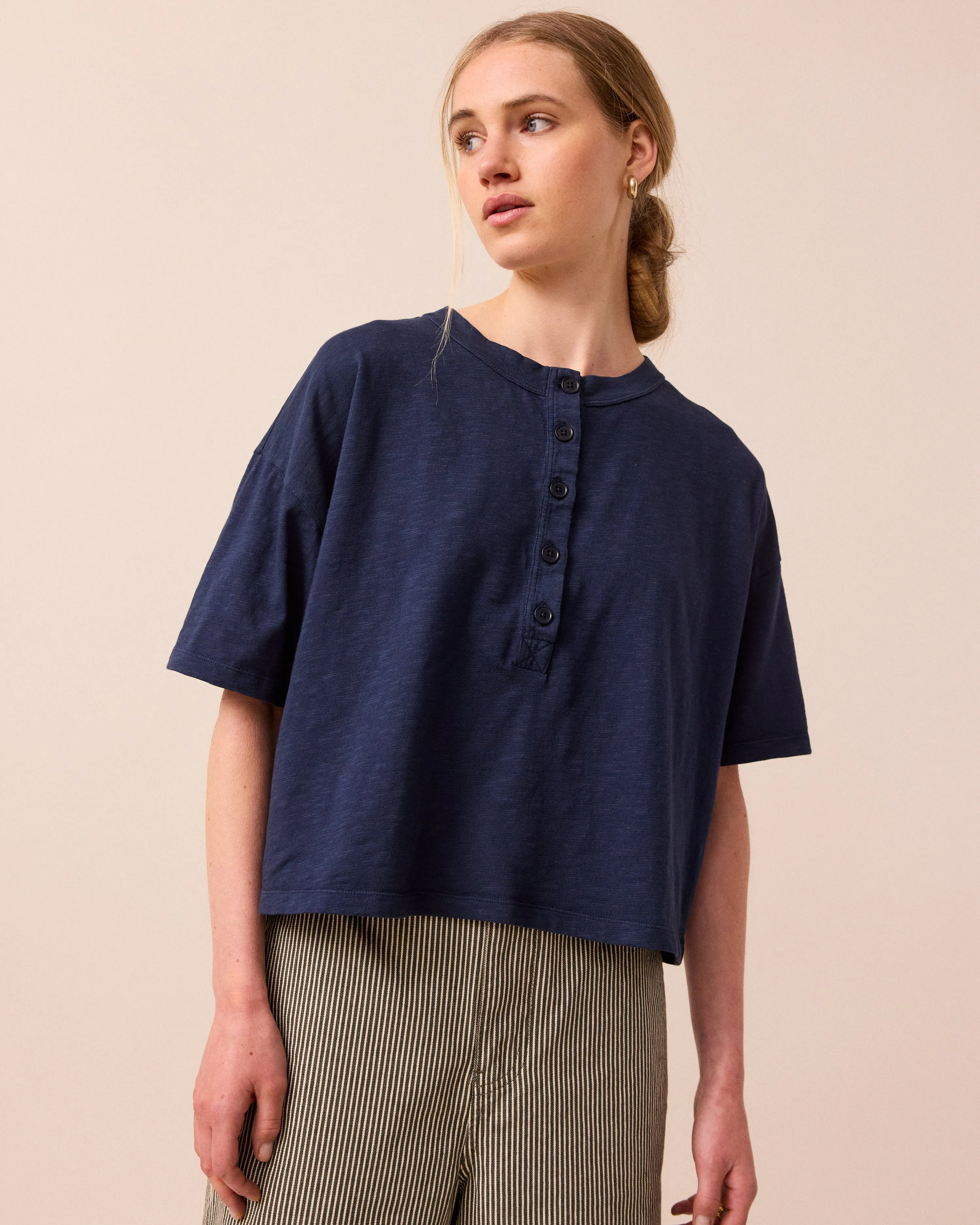 Henri Top Navy sold by Beyond Nine