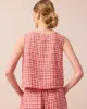 Esme Rosewood Plaid Linen Tops sold by Beyond Nine