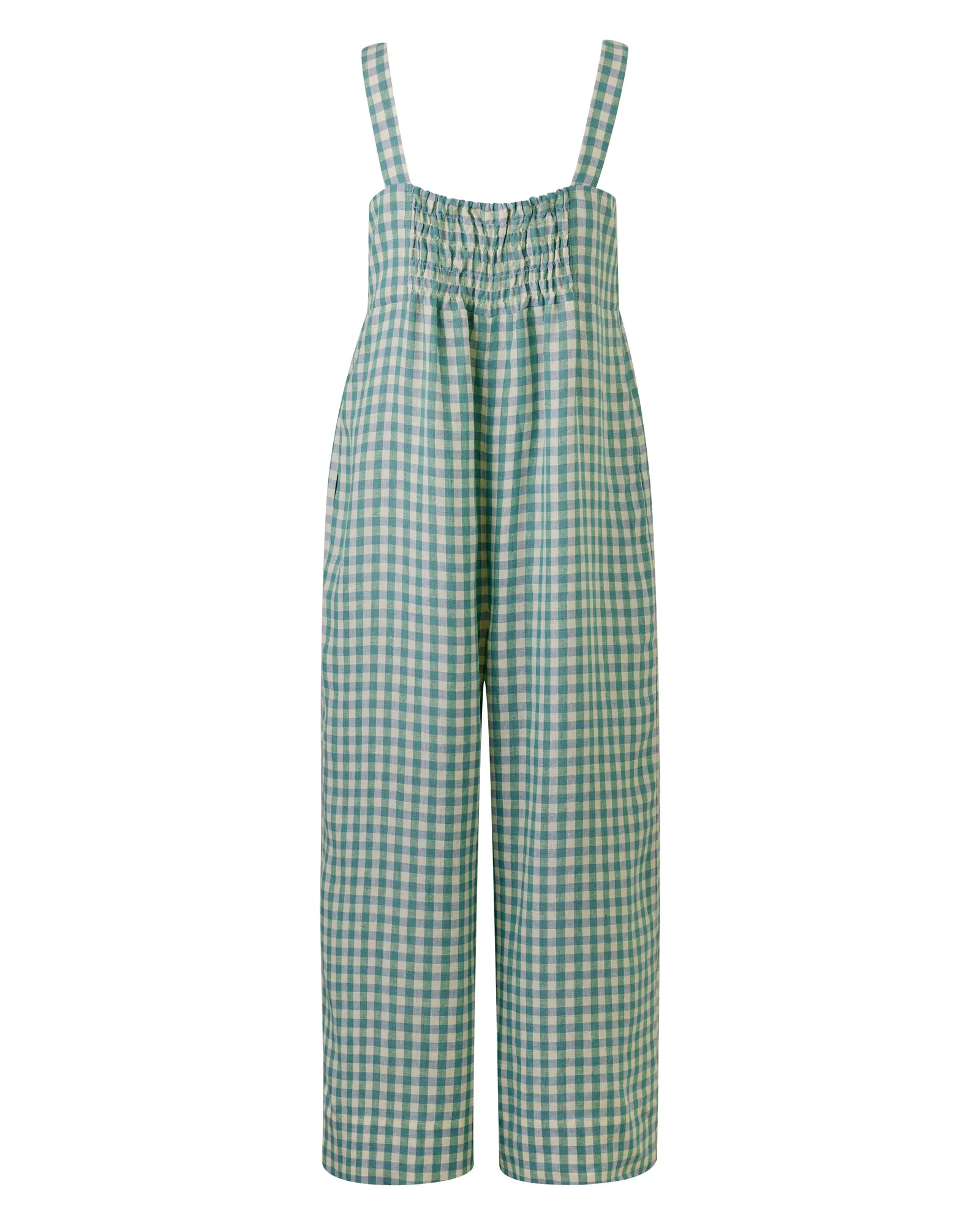 Cari Ocean Check Linen Jumpsuit sold by Beyond Nine product image thumbnail 2