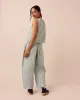 Esme Ocean Check Linen Top sold by Beyond Nine