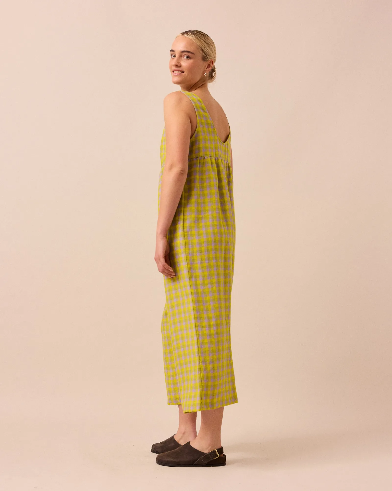 Savannah Citrine Check Linen Jumpsuit sold by Beyond Nine product image thumbnail 5