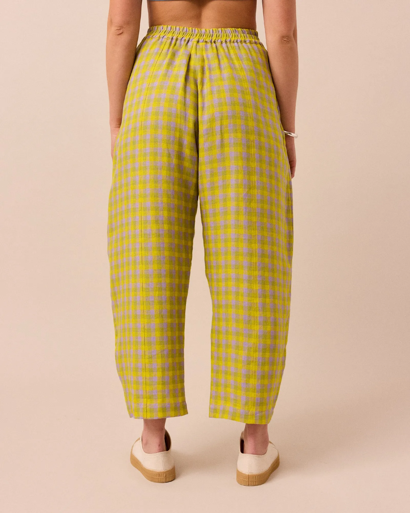 Mabel Citrine Check Linen Trousers sold by Beyond Nine product image thumbnail 5