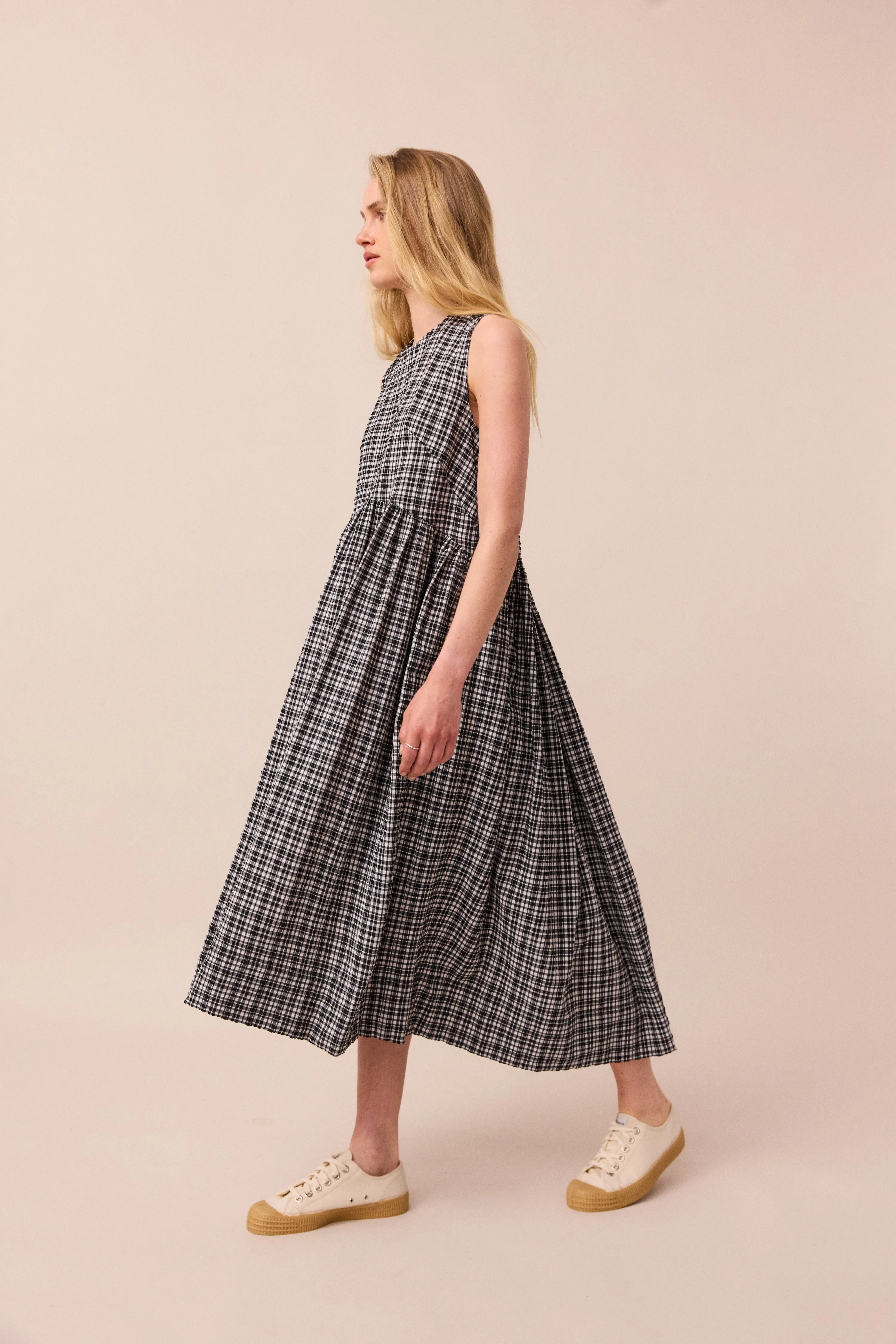 Dakota Black & White Gingham Seersucker Dress sold by Beyond Nine