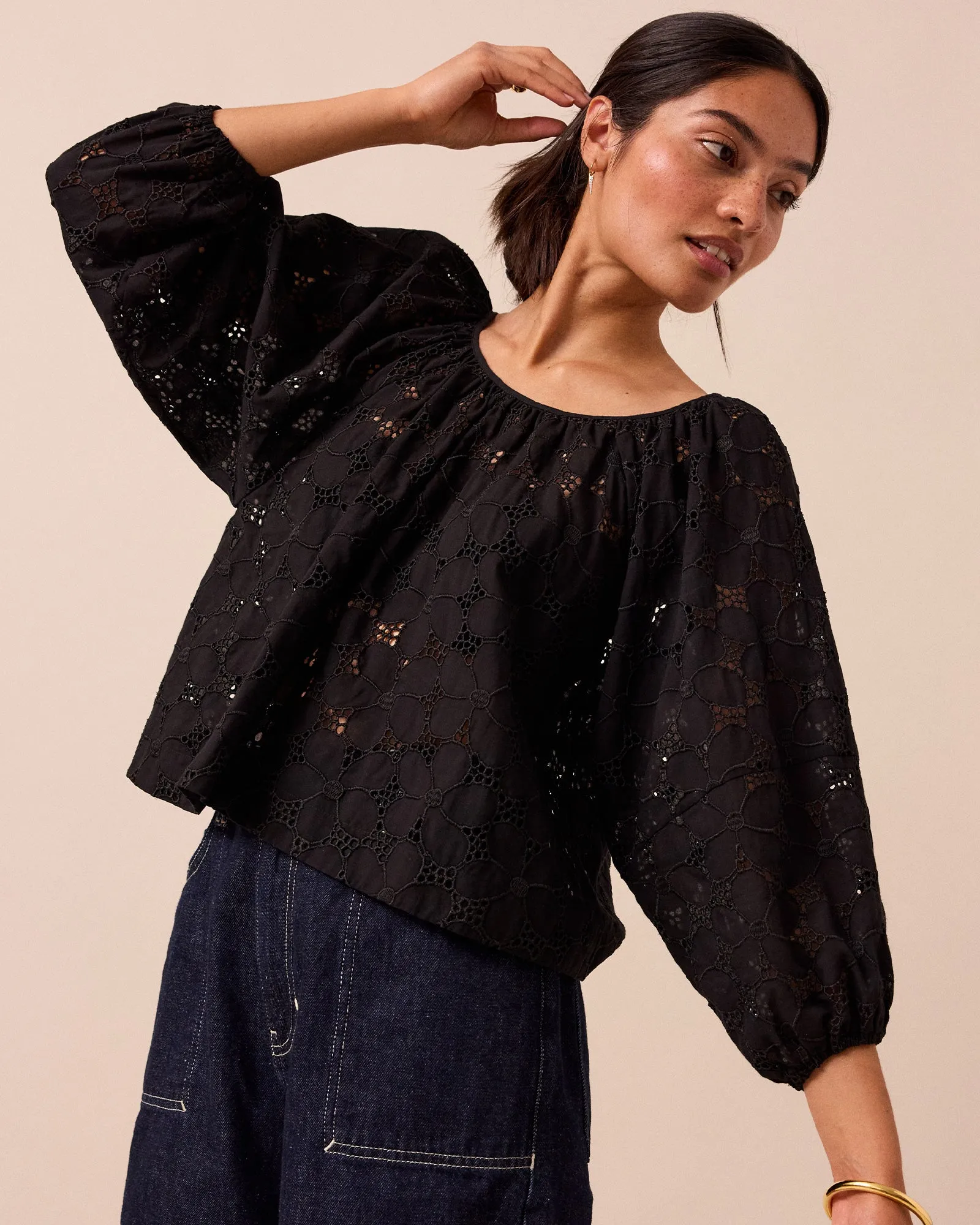 Layla Black Broderie Top sold by Beyond Nine product image thumbnail 5