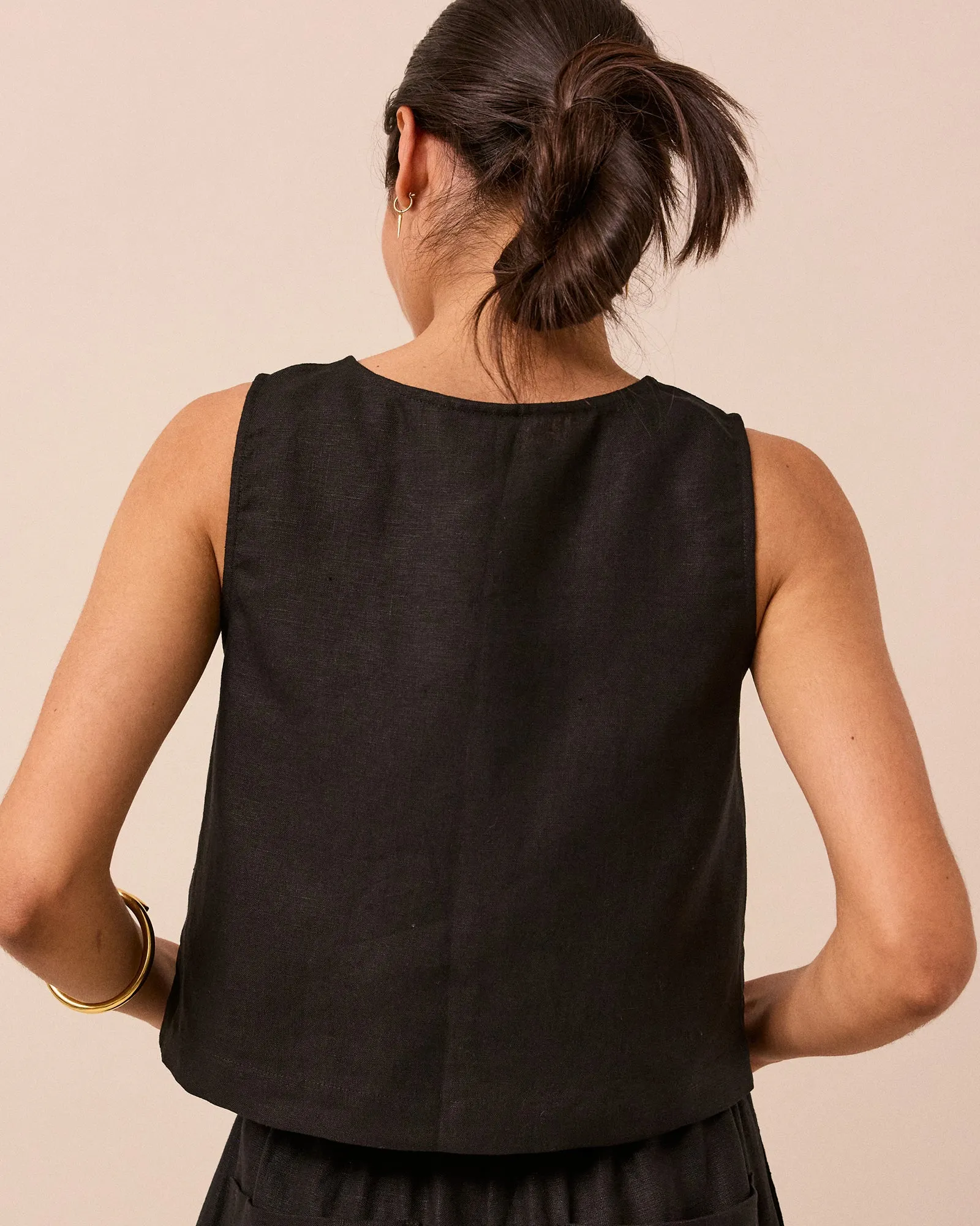 Elodie Black Linen Top sold by Beyond Nine product image thumbnail 5