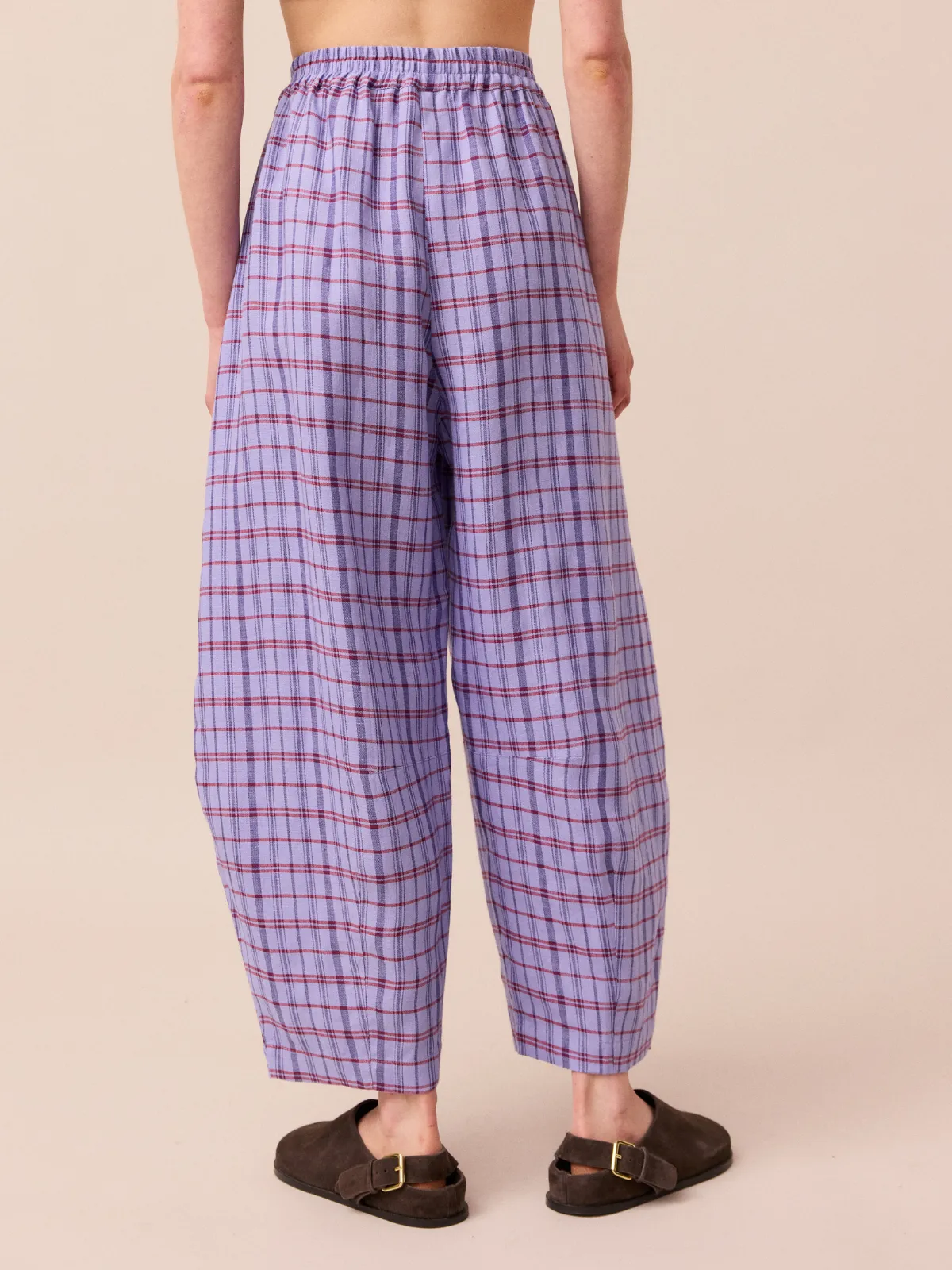 Daisy Parma Violet Plaid Linen Trousers sold by Beyond Nine product image thumbnail 5