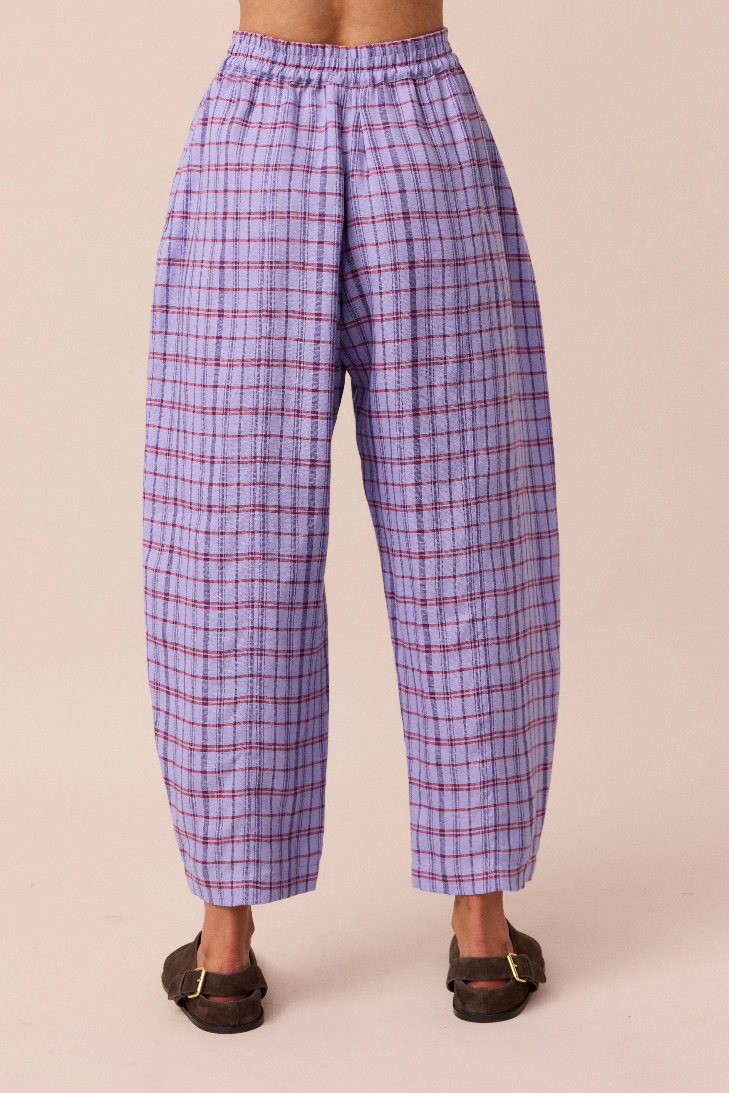 Mabel Parma Violet Plaid Linen Trousers sold by Beyond Nine product image thumbnail 5