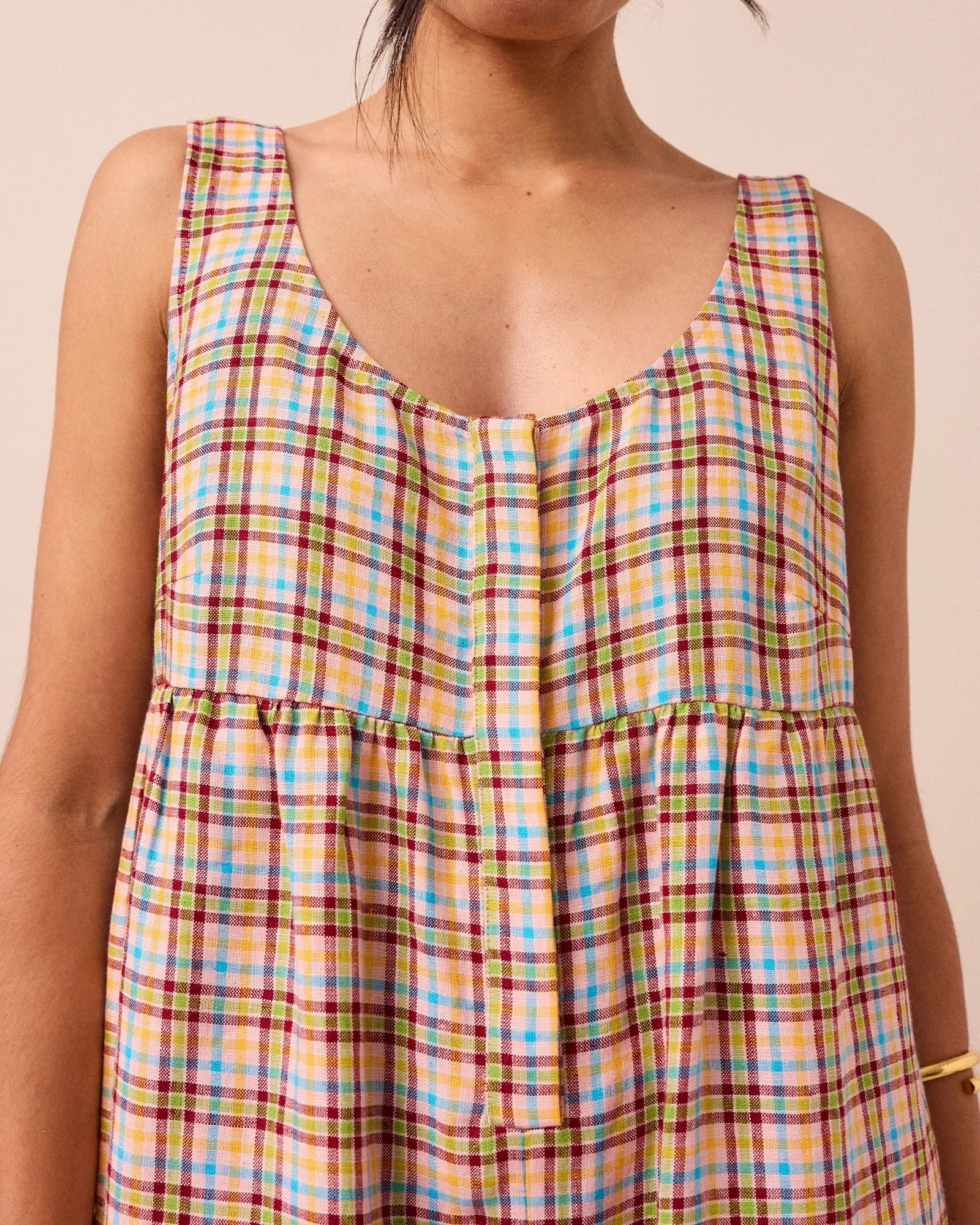Savannah Picnic Plaid Linen Jumpsuit sold by Beyond Nine product image thumbnail 2