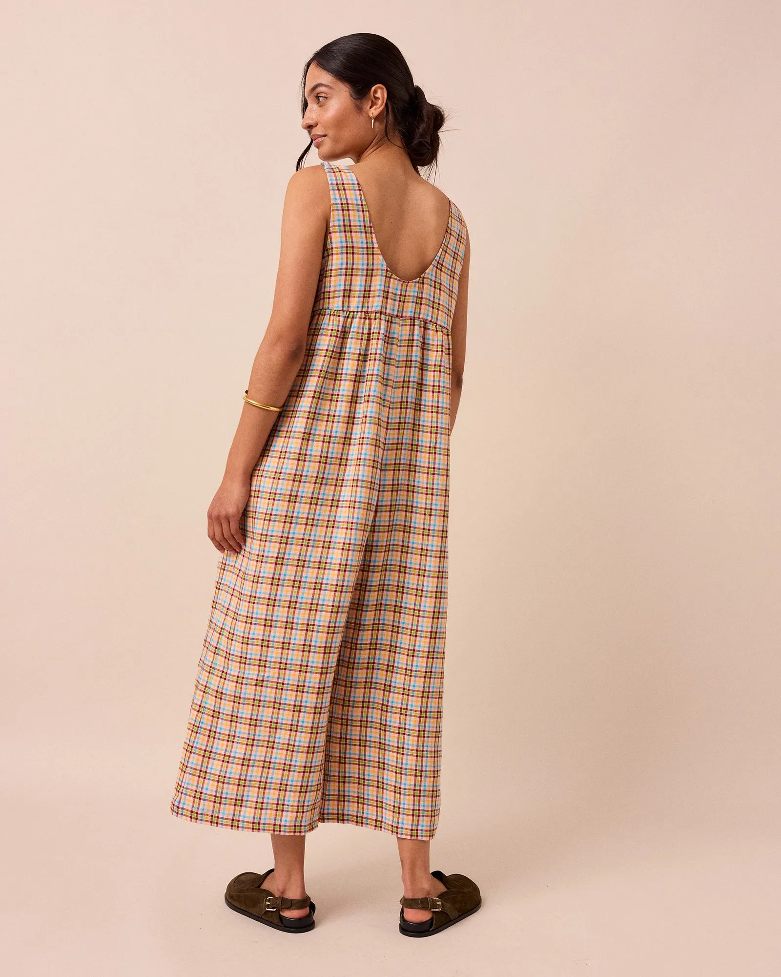 Savannah Picnic Plaid Linen Jumpsuit sold by Beyond Nine product image thumbnail 4