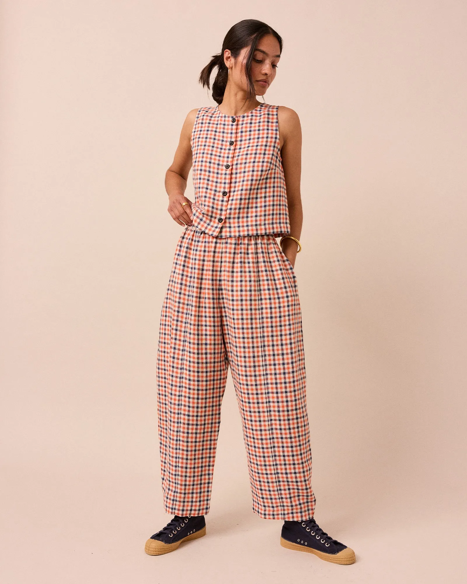 Elodie Riviera Gingham Linen Top sold by Beyond Nine product image thumbnail 2