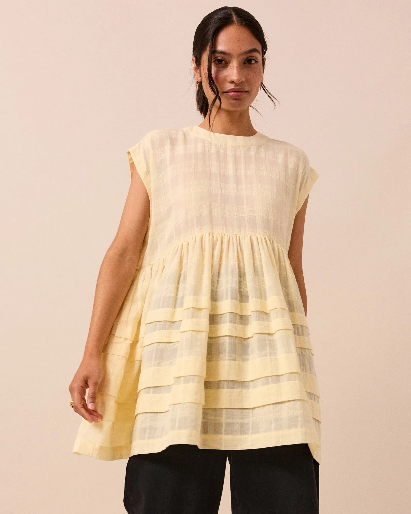Ella Butter Cotton Gauze Dress sold by Beyond Nine