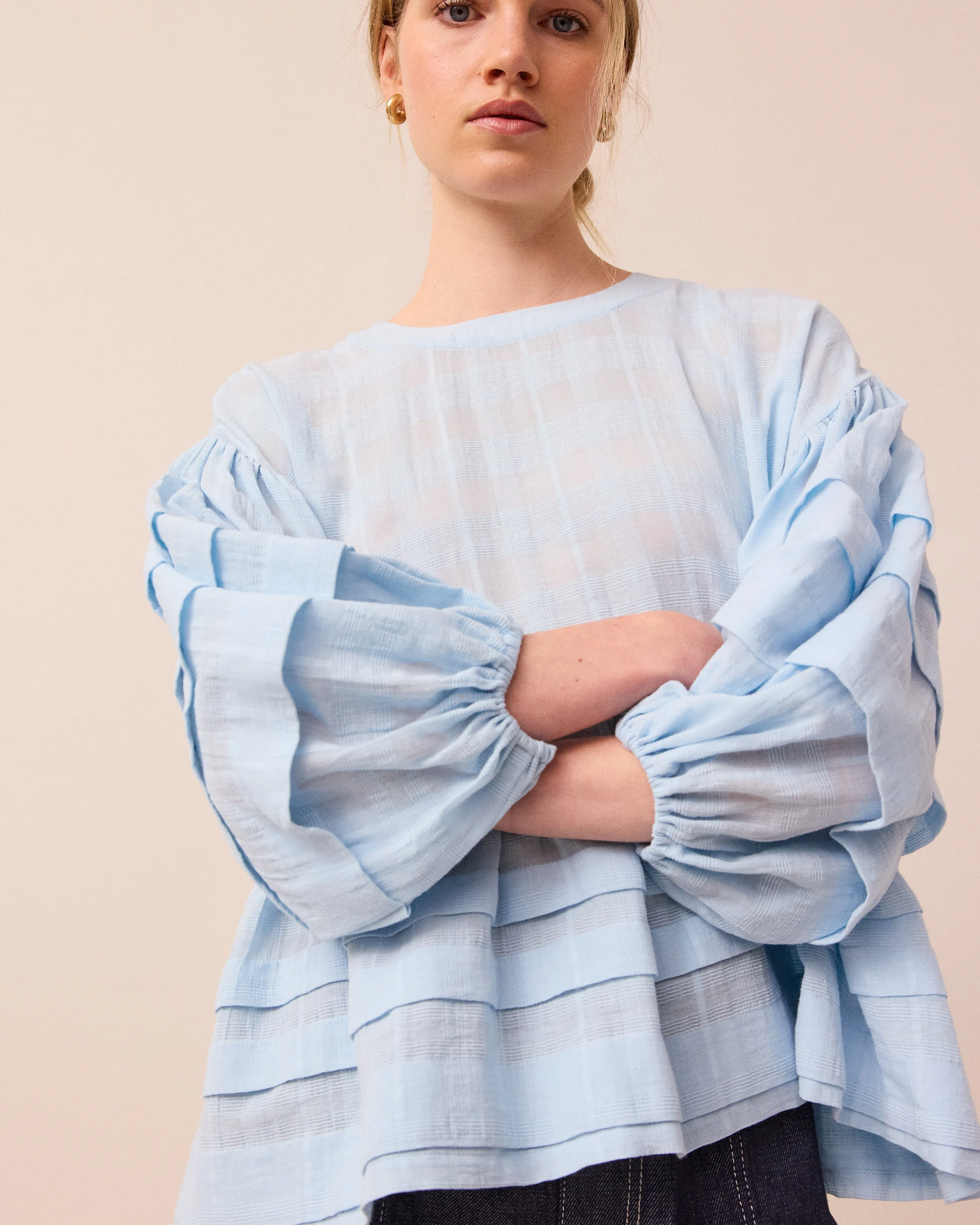 Simone Sky Blue Cotton Top sold by Beyond Nine product image thumbnail 2