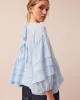 Simone Sky Blue Cotton Top sold by Beyond Nine