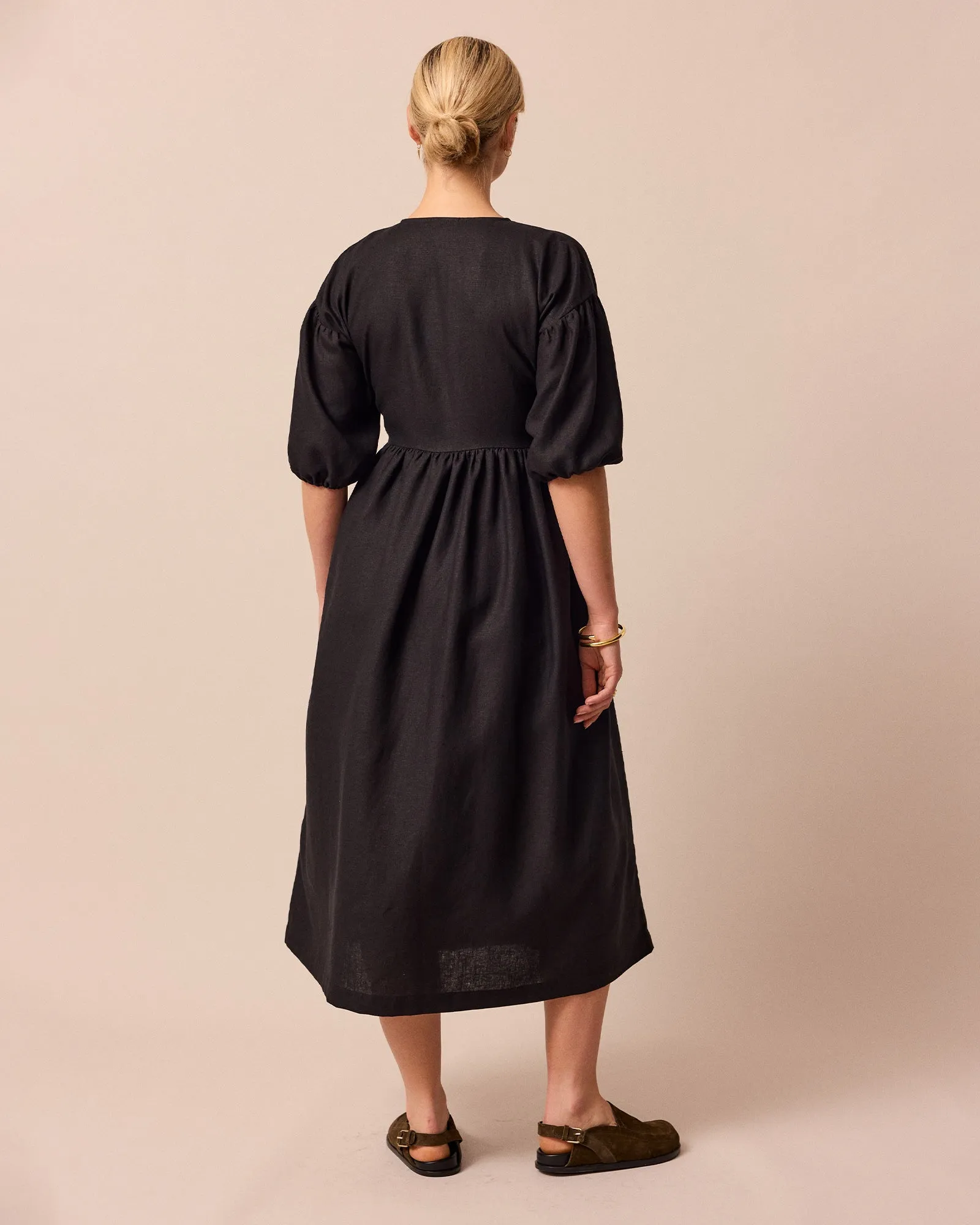 Winnie Black Linen Dress sold by Beyond Nine product image thumbnail 4