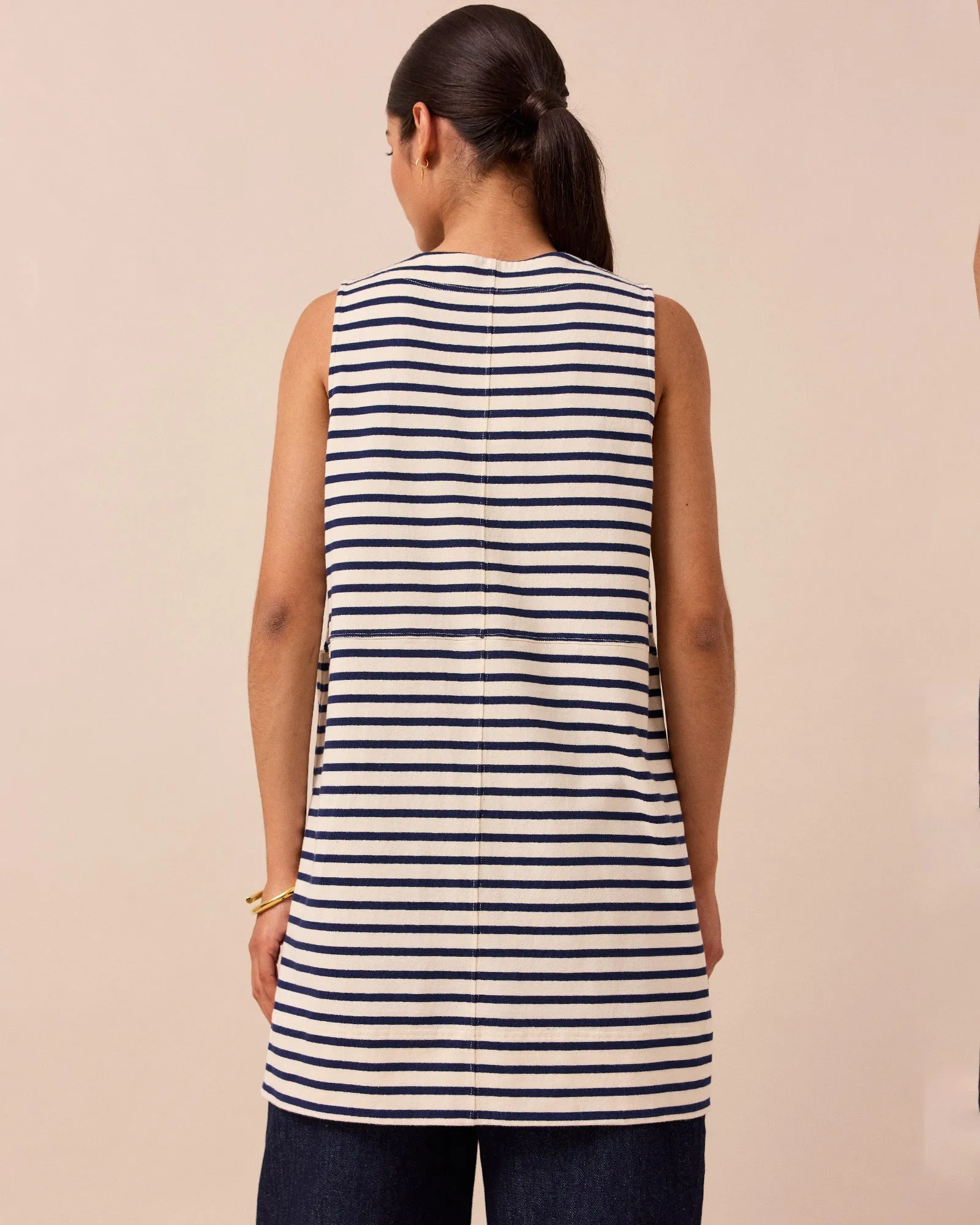 Bree Ecru & Navy Stripe Jersey Tunic sold by Beyond Nine product image thumbnail 5