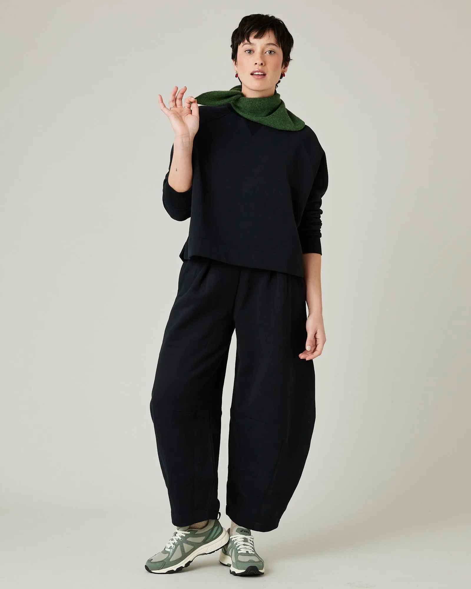 Daisy Black Organic Cotton Jersey Trousers sold by Beyond Nine