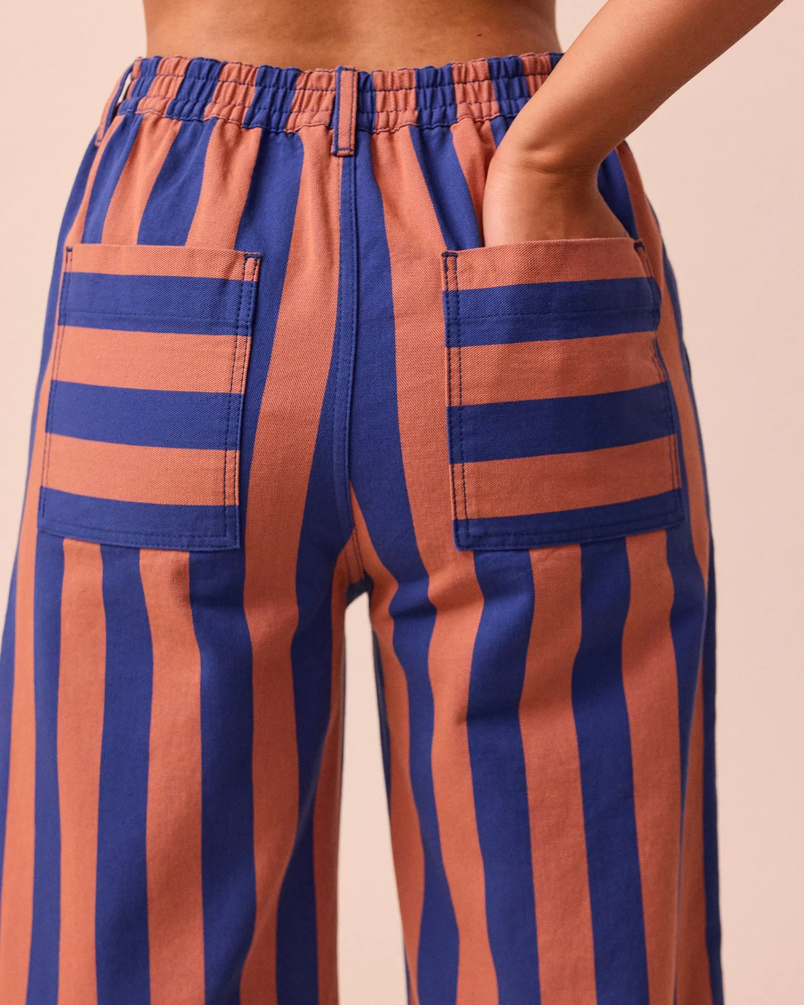 Luca Cobalt & Terracotta Stripe Denim Jeans sold by Beyond Nine product image thumbnail 5
