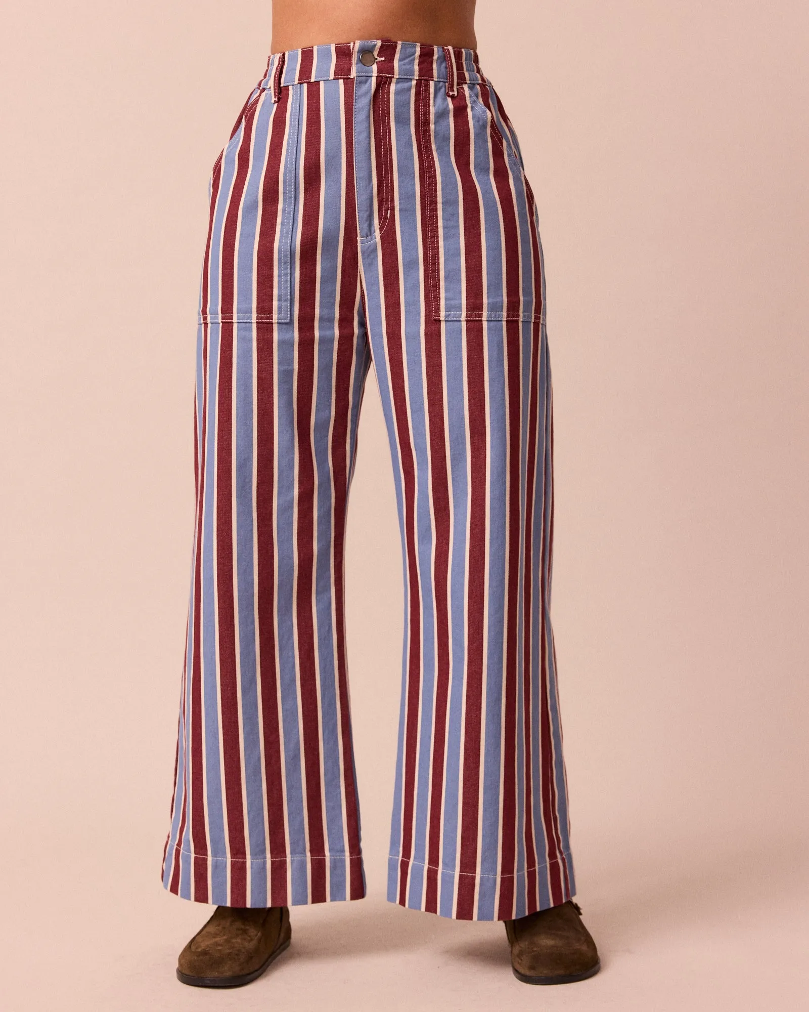 Luca Burgundy & Sky Stripe Denim Jeans sold by Beyond Nine product image thumbnail 4
