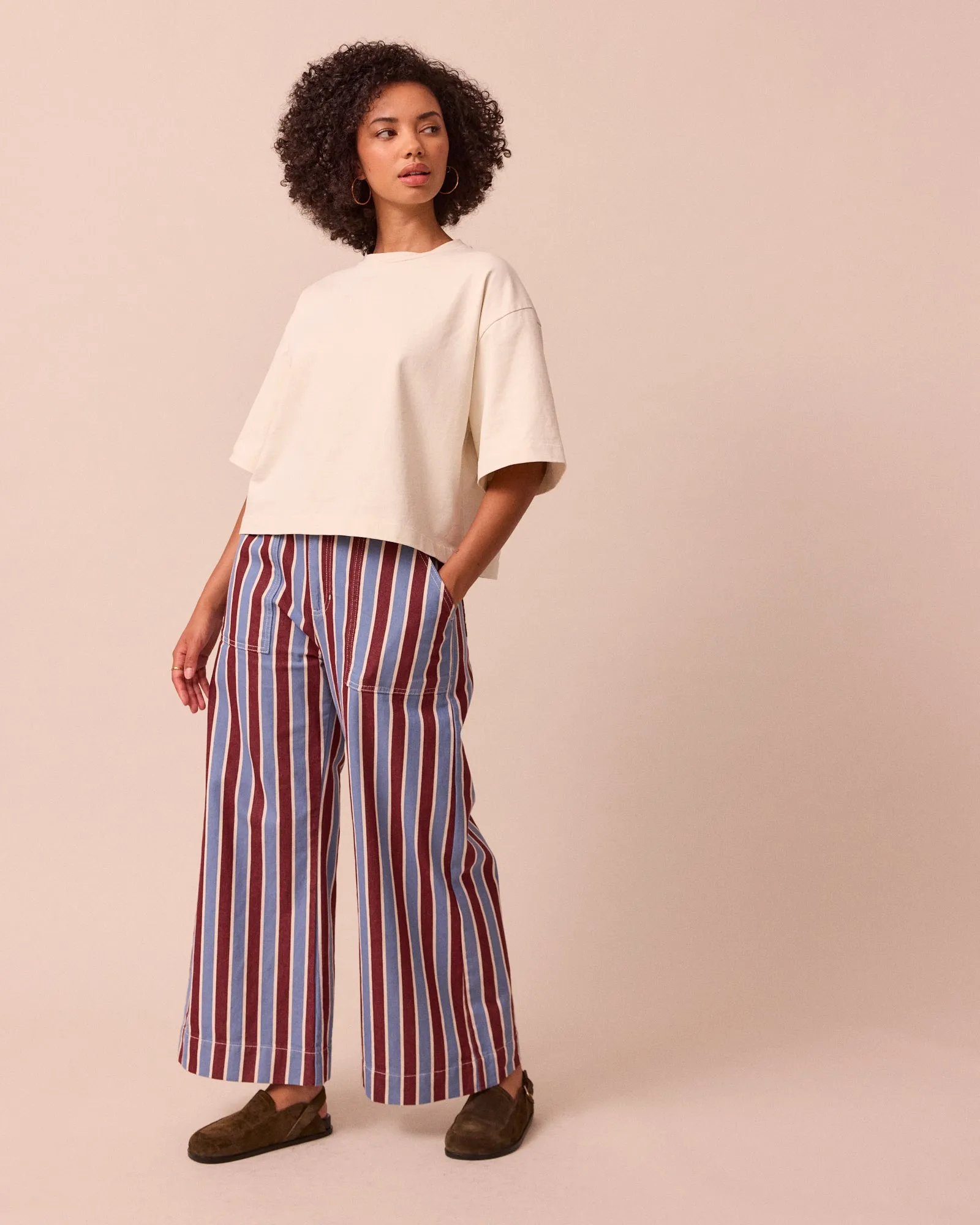 Luca Burgundy & Sky Stripe Denim Jeans sold by Beyond Nine product image thumbnail 3