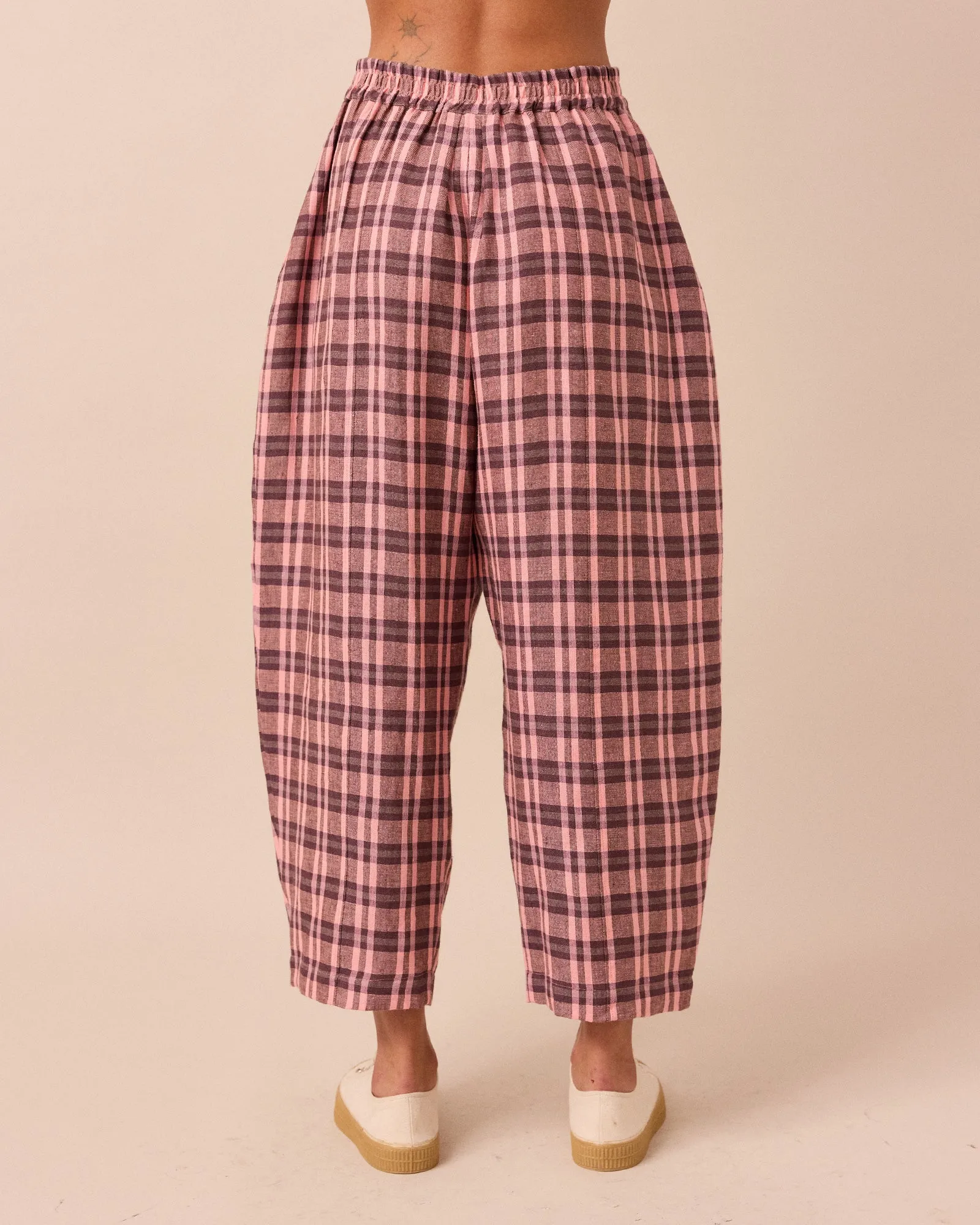 Mabel Dewberry Check Linen Trousers sold by Beyond Nine product image thumbnail 5