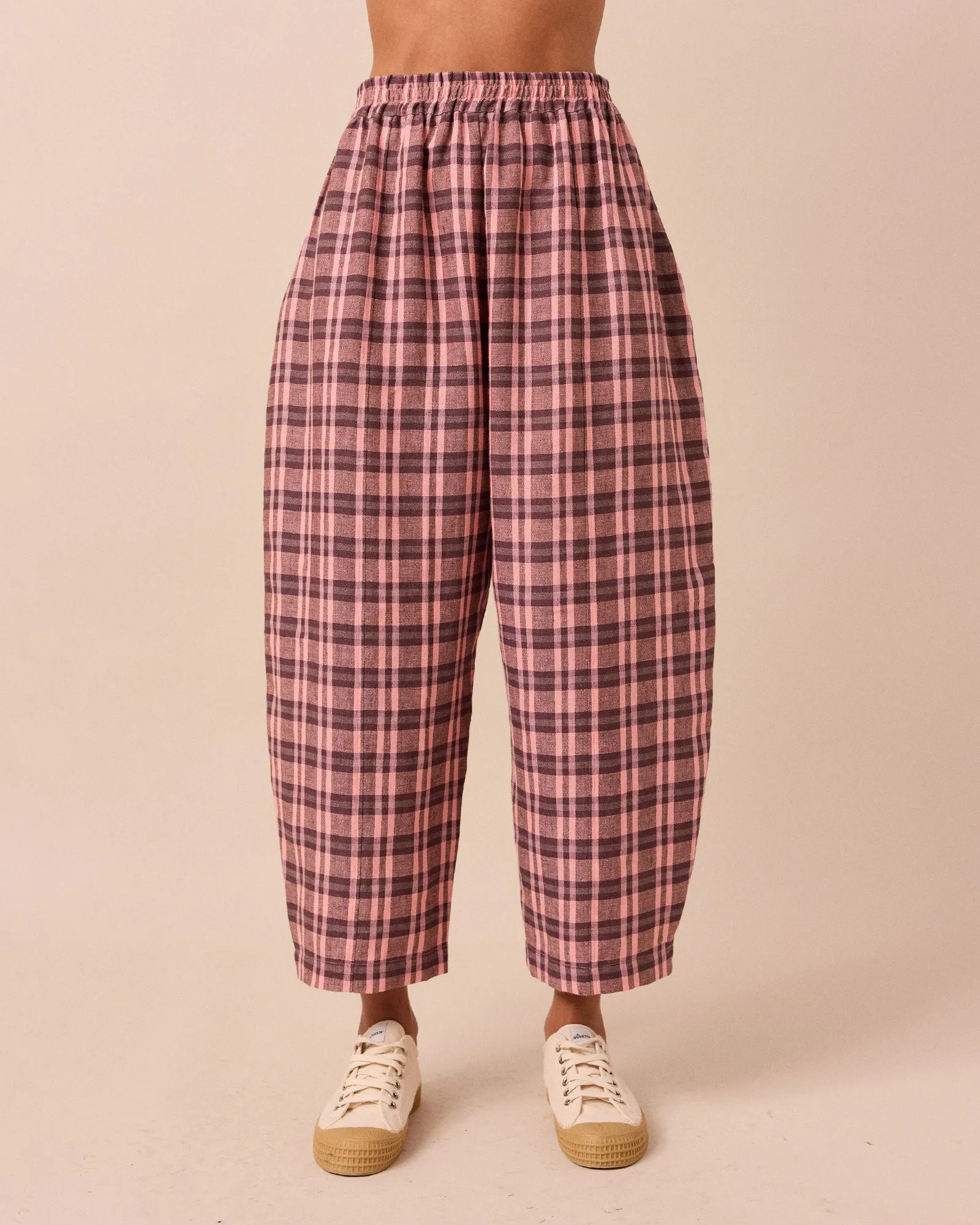 Mabel Dewberry Check Linen Trousers sold by Beyond Nine product image thumbnail 2