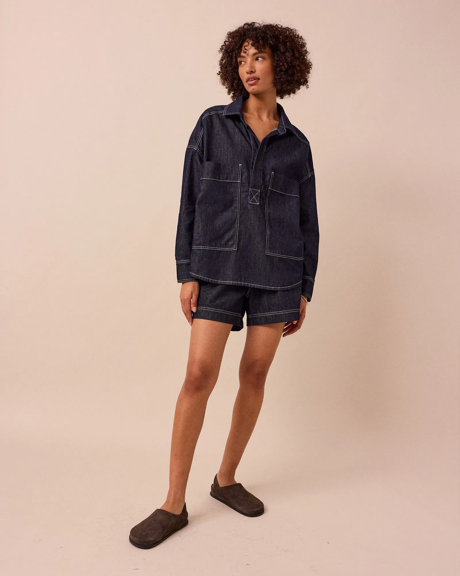 Olla Indigo Rinse Wash Denim Shirt sold by Beyond Nine product image thumbnail 3