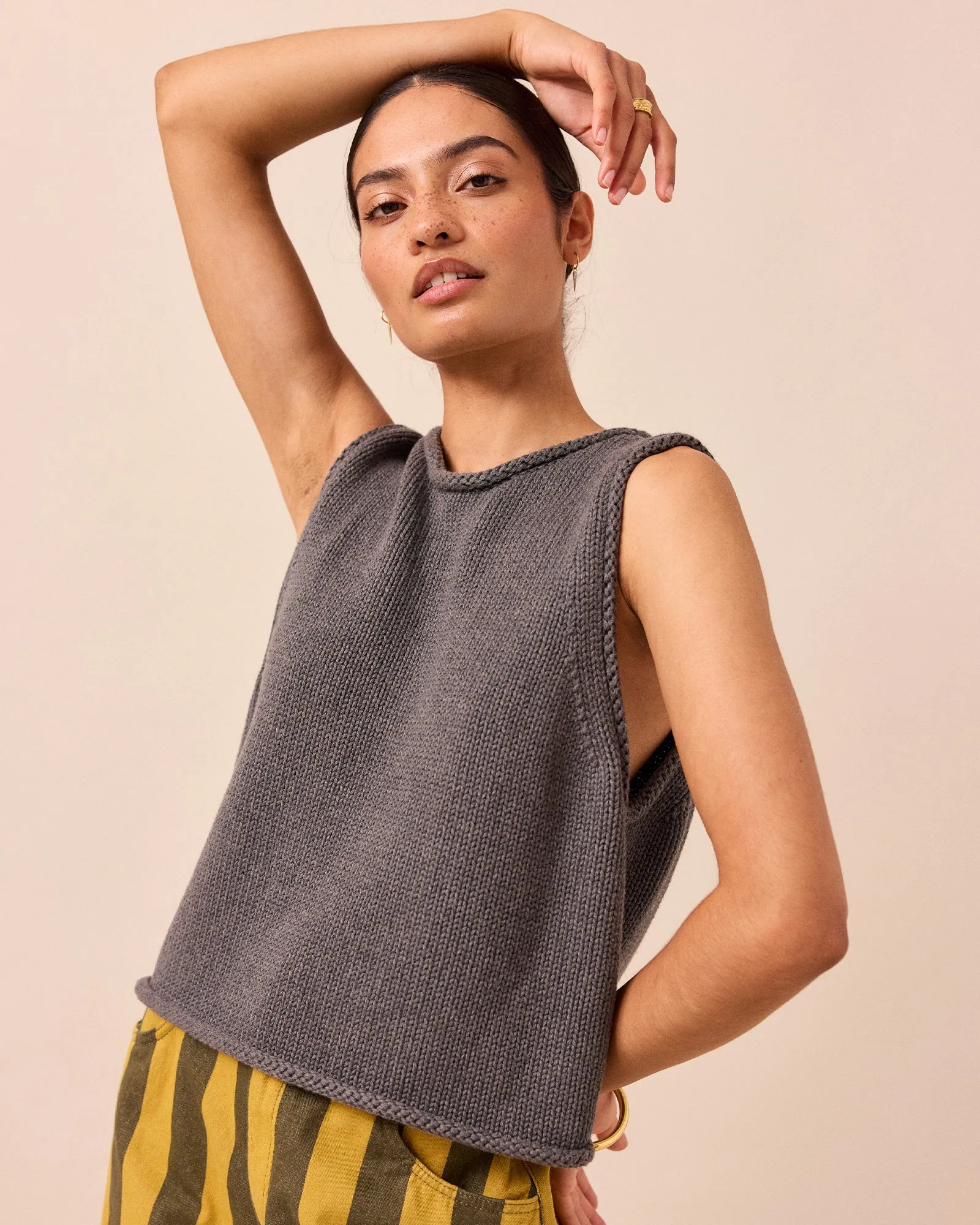 Tyler Fog Knitted Vest sold by Beyond Nine