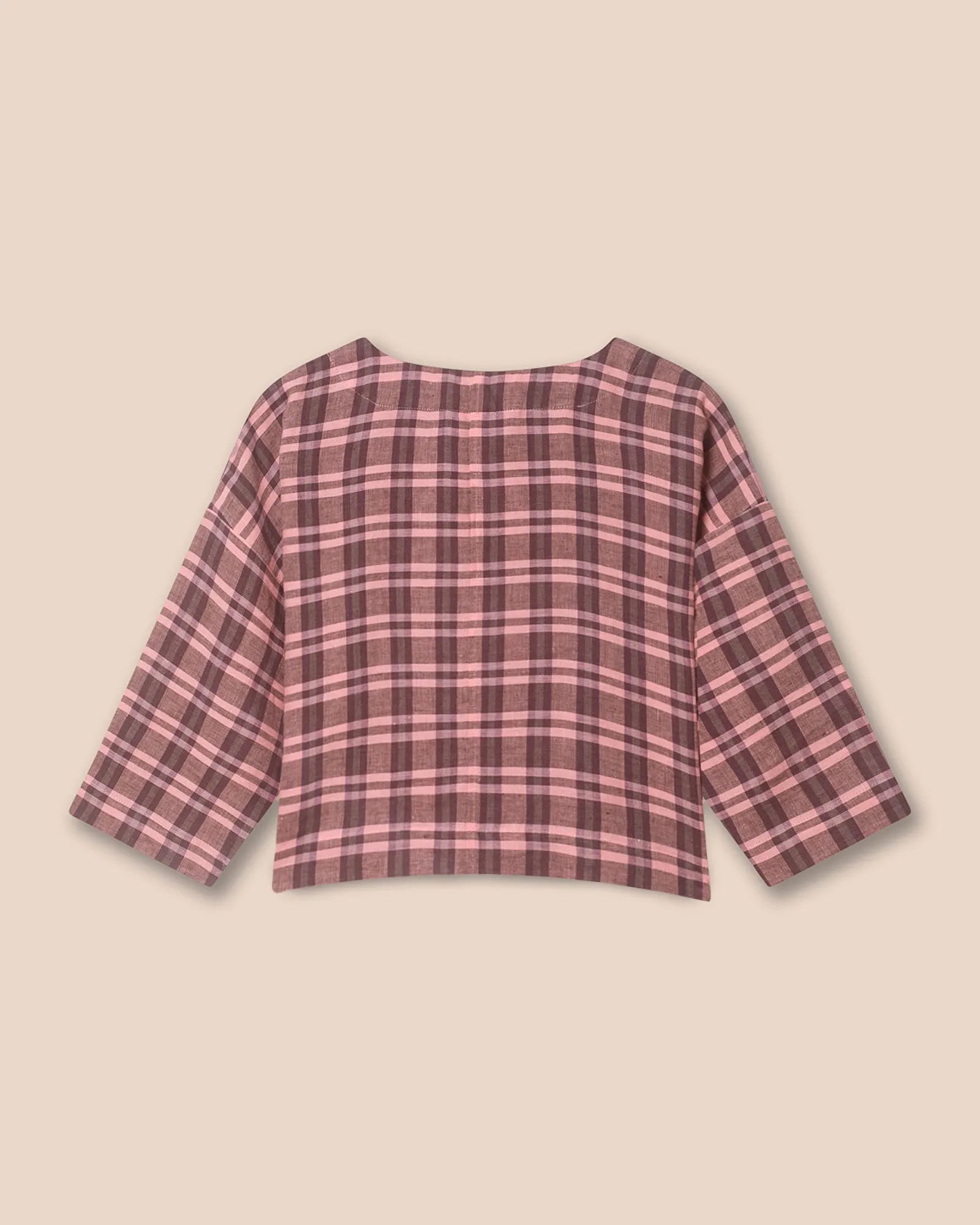 Lily Dewberry Check Linen Top sold by Beyond Nine product image thumbnail 2
