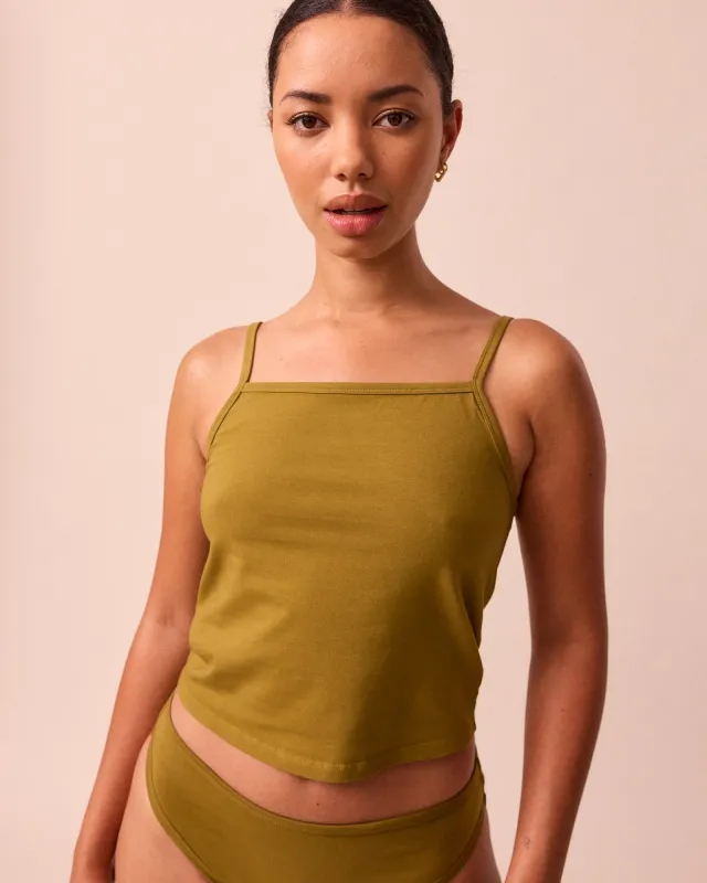 Vest Top Golden Olive sold by Beyond Nine