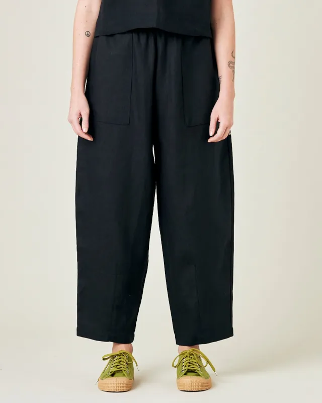 Huxley Black Linen Trousers sold by Beyond Nine