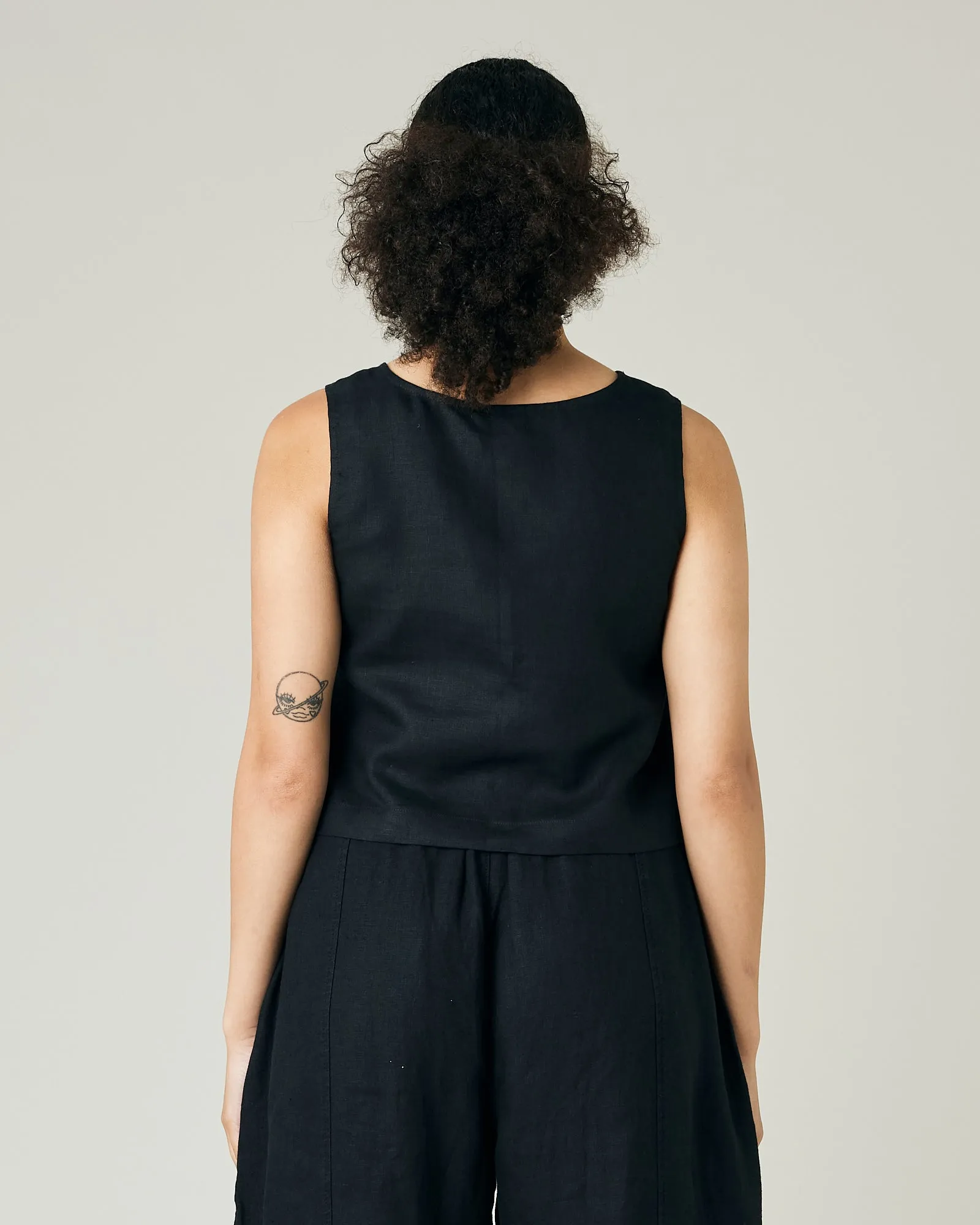 Esme Black Linen Top sold by Beyond Nine product image thumbnail 3