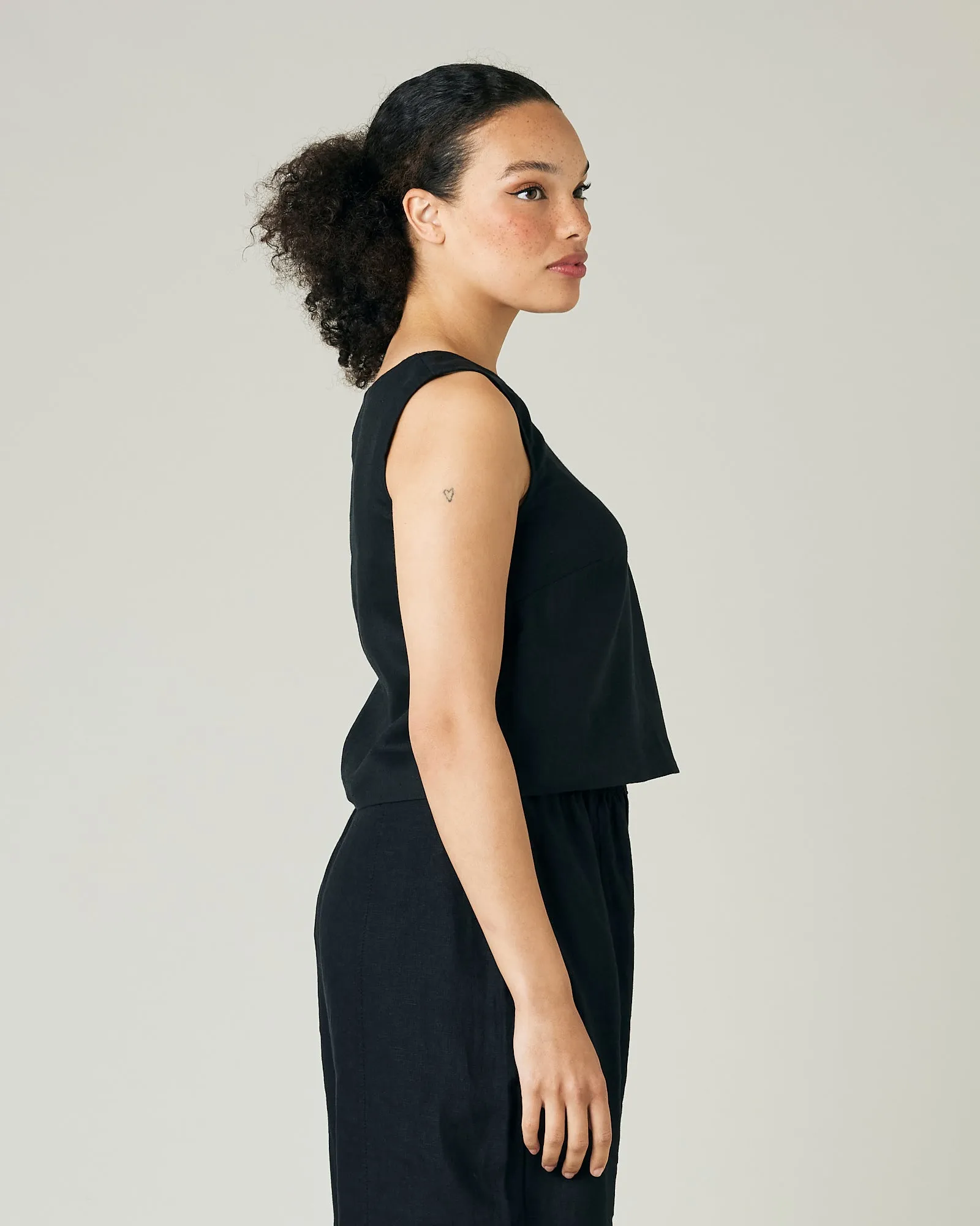 Esme Black Linen Top sold by Beyond Nine product image thumbnail 4
