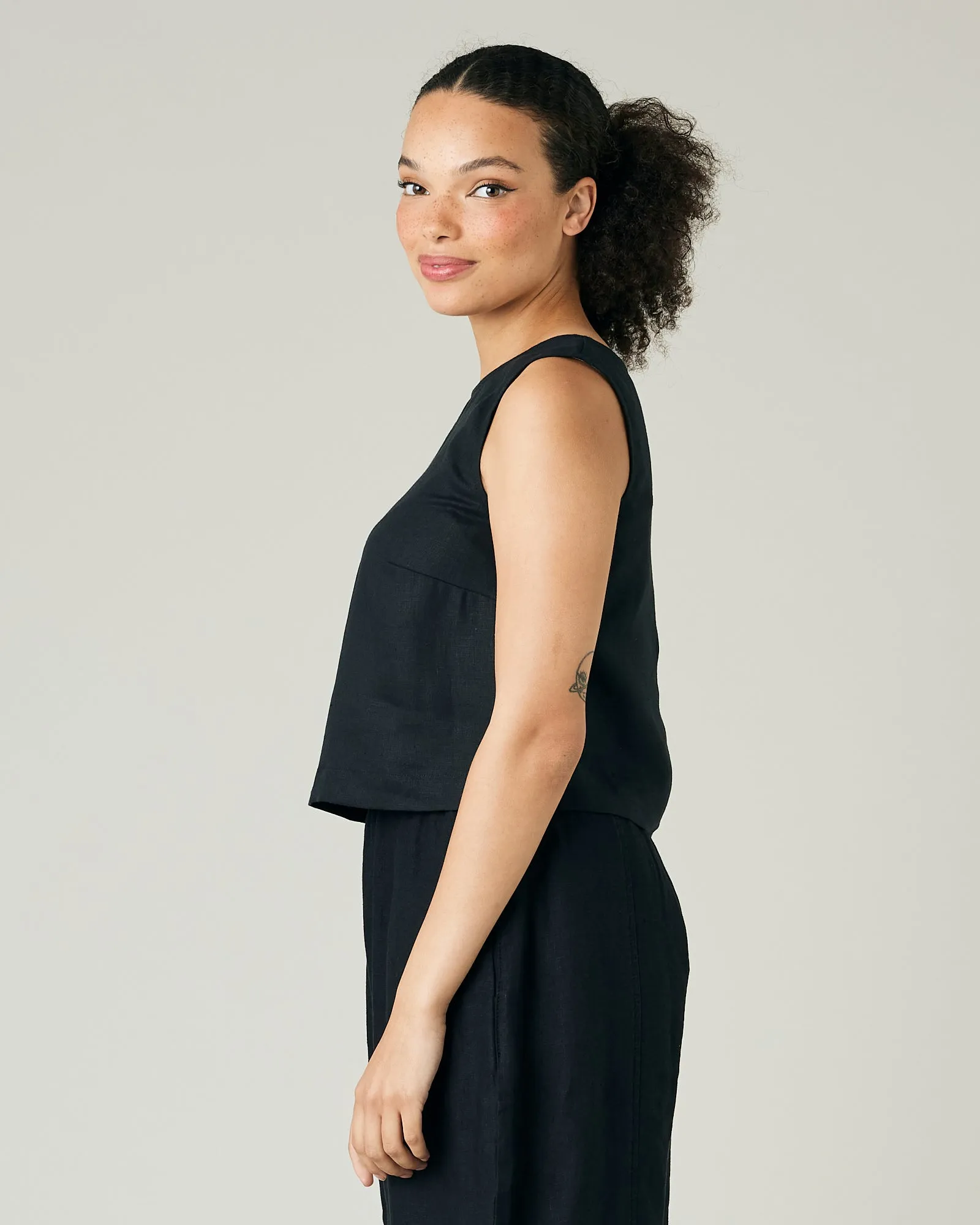 Esme Black Linen Top sold by Beyond Nine product image thumbnail 2