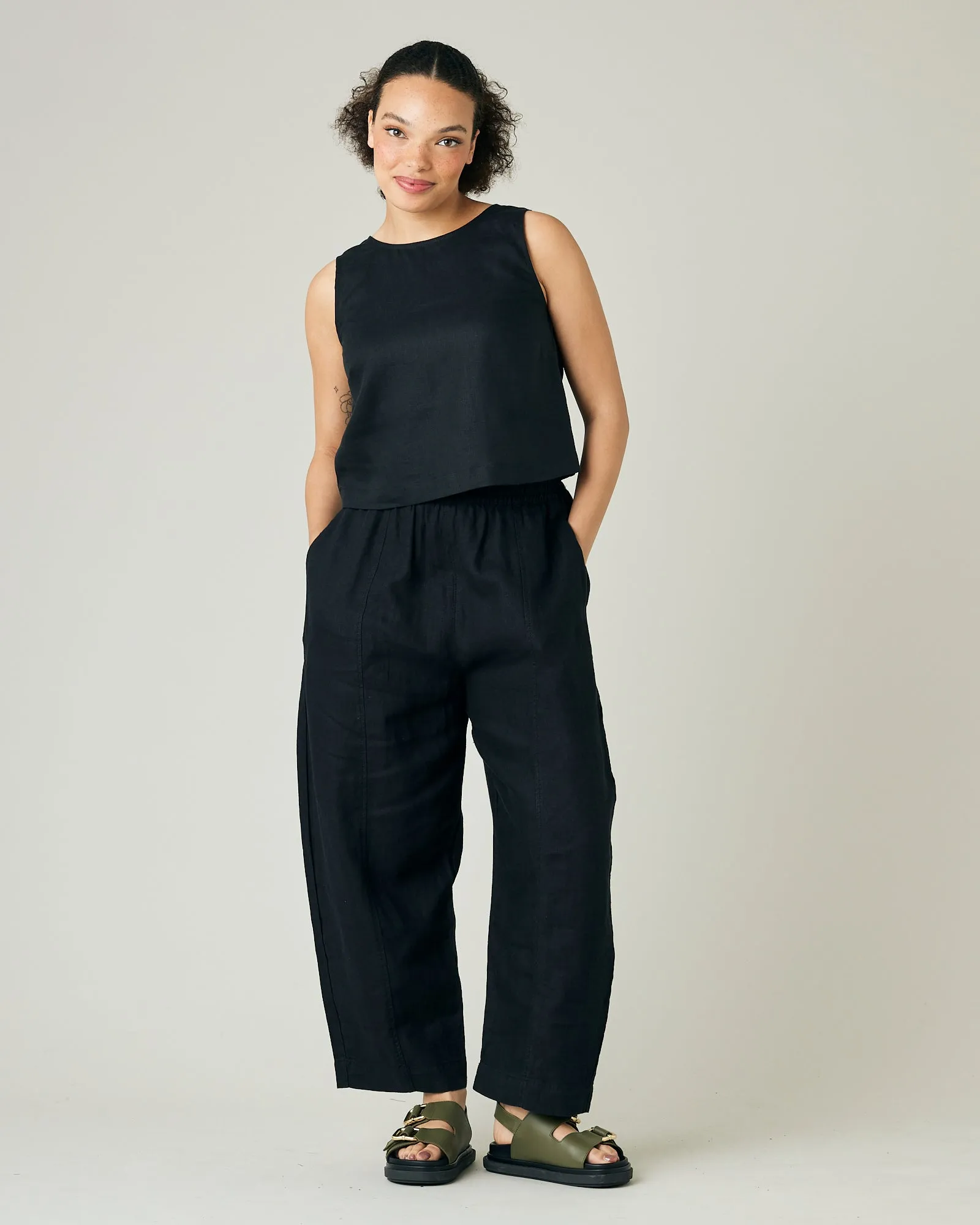Esme Black Linen Top sold by Beyond Nine product image thumbnail 5