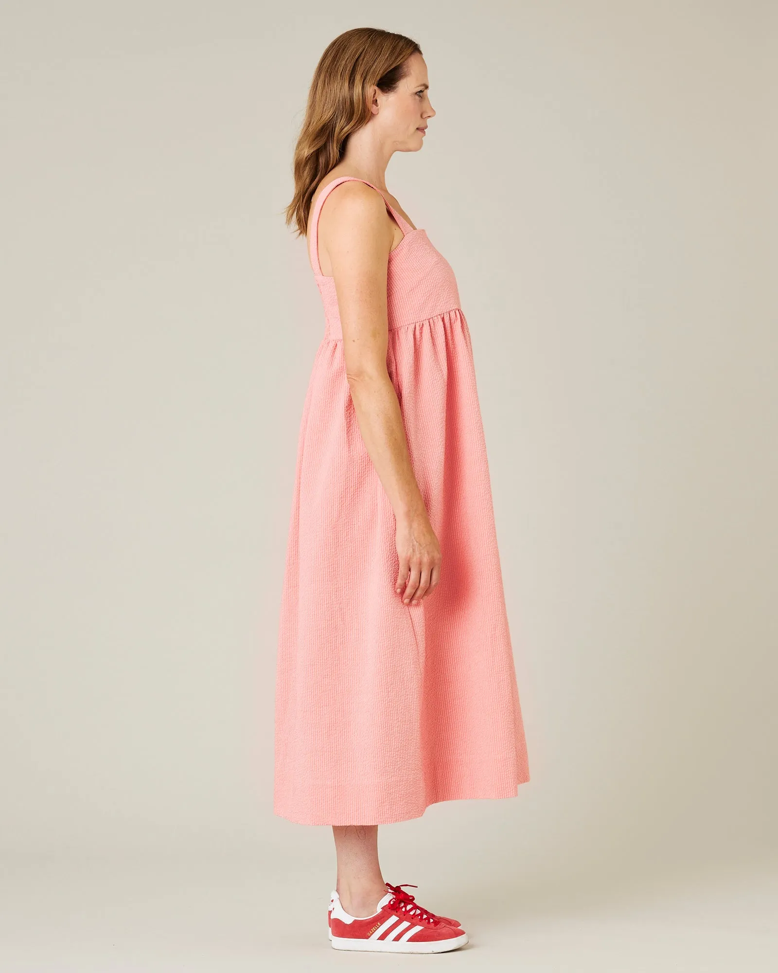 Suki Coral Seersucker Dress sold by Beyond Nine product image thumbnail 4