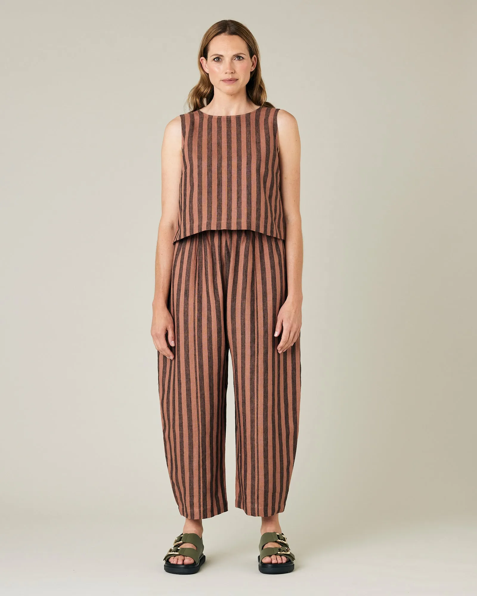 Mabel Biscuit Stripe Linen Trousers sold by Beyond Nine product image thumbnail 5